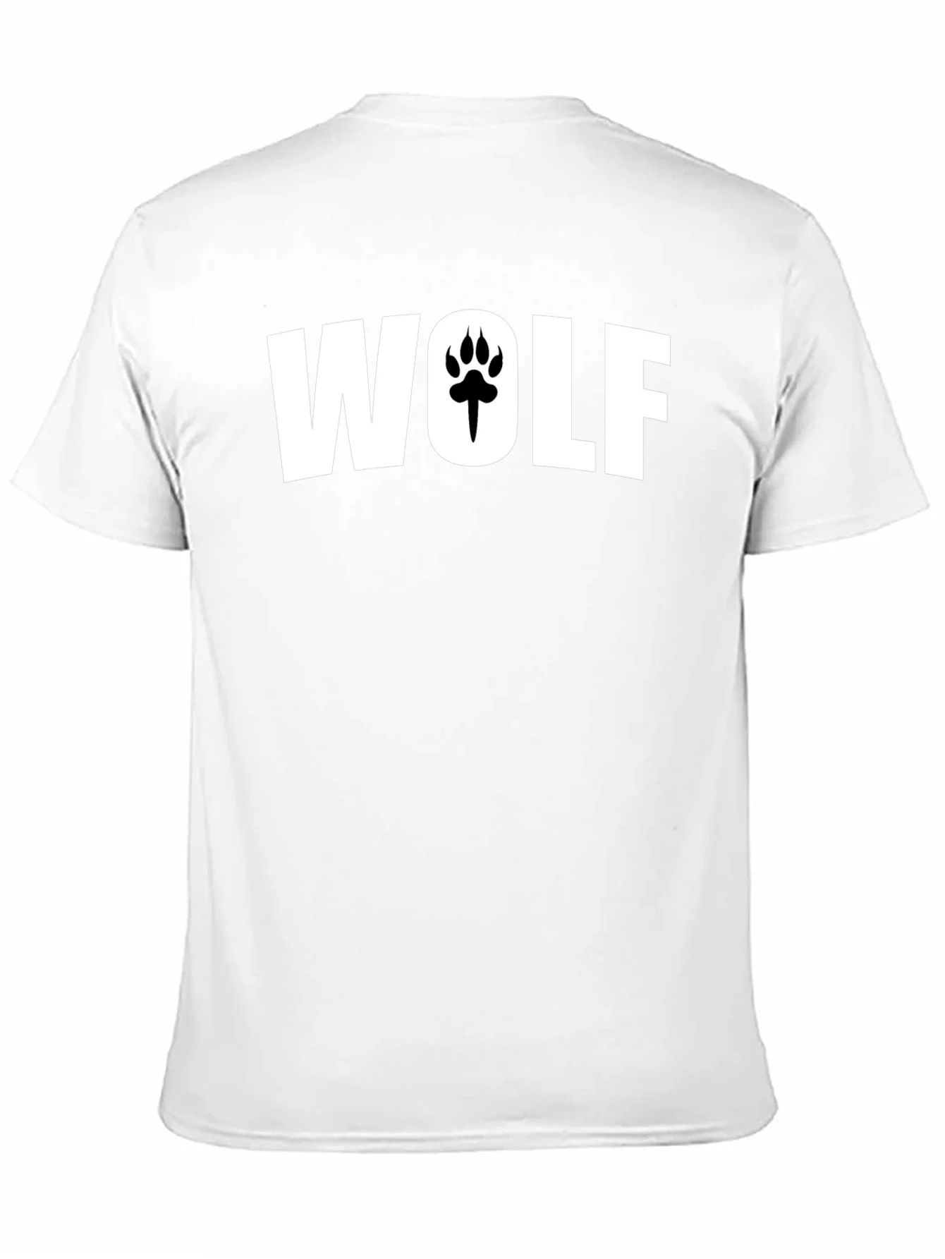 Camiseta Negra Hombre Wolf con Huella