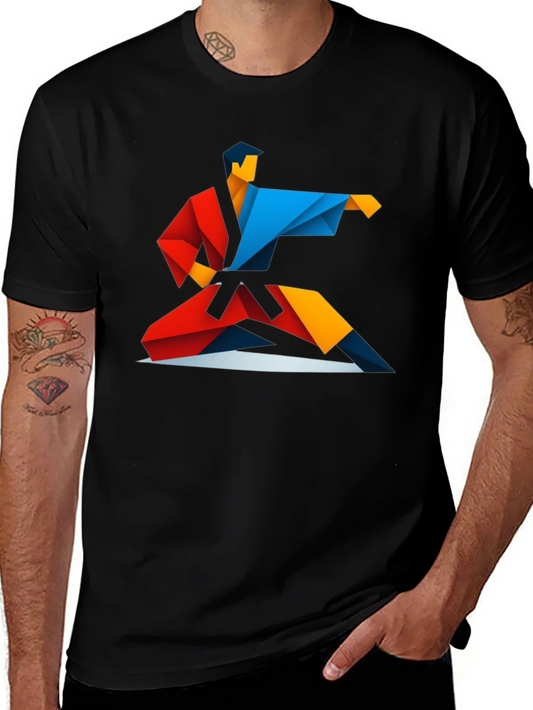 Camiseta Negra Dise?o Origami Karate