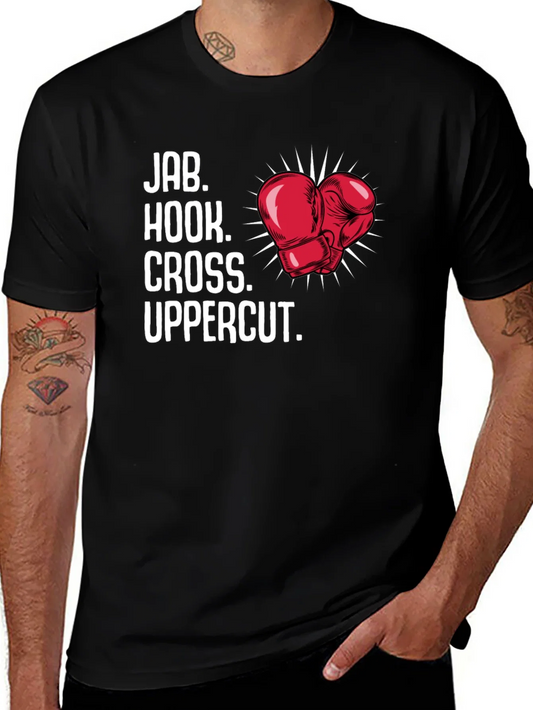 Rebbecca Boxing Moves Graphic Tee - Jab Hook Cross Uppercut