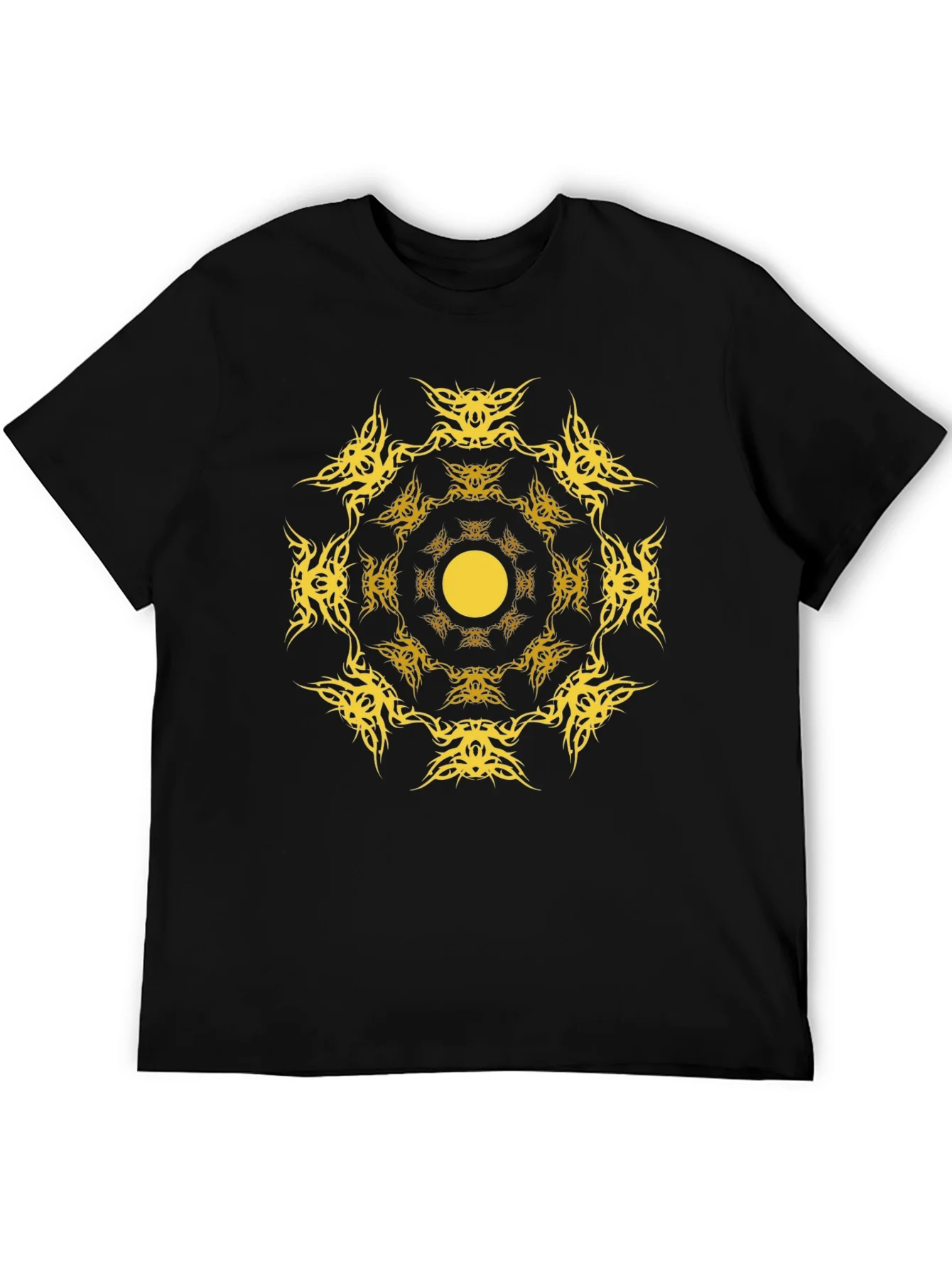Rebbecca Tribal Sun Graphic Black T-Shirt