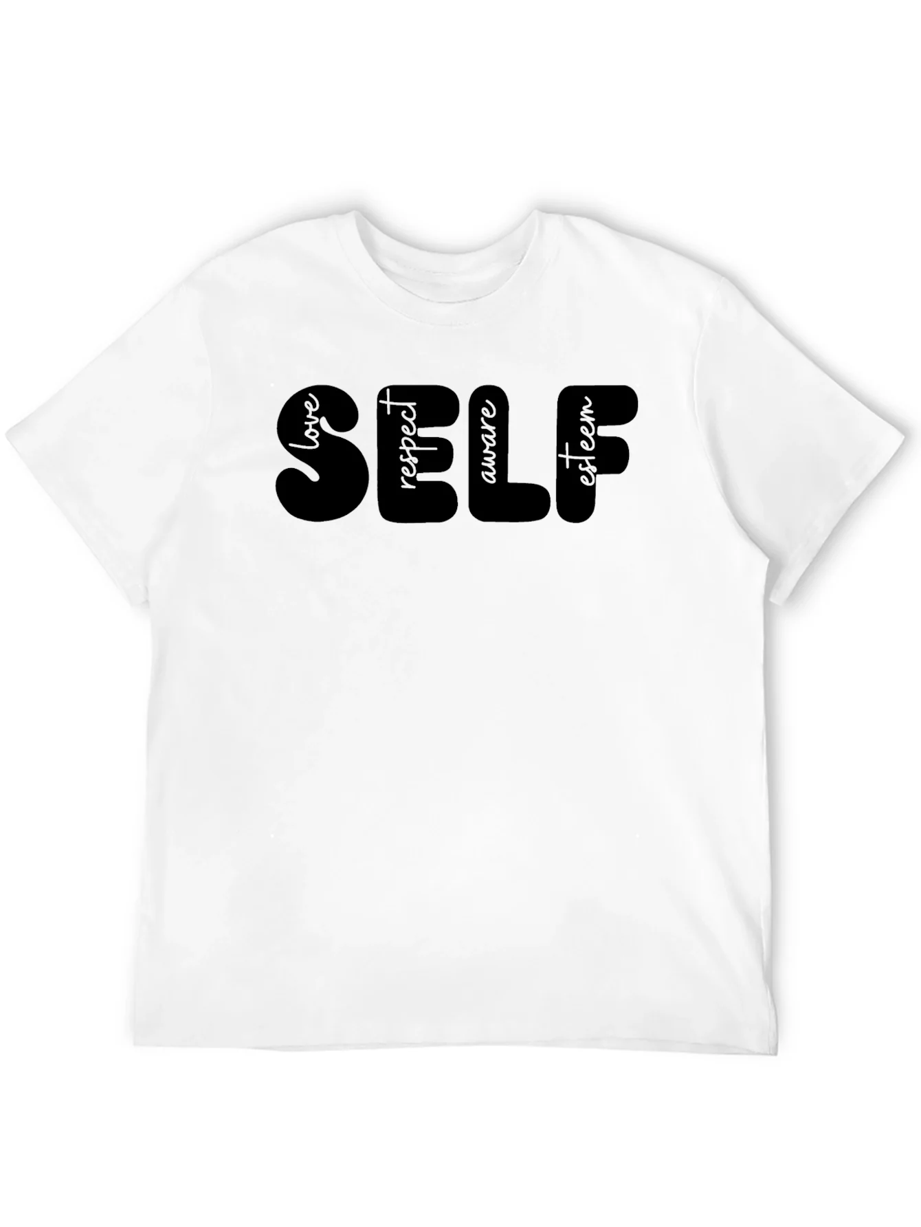Camiseta Negra SELF: Amor Respeto Conciencia Estima