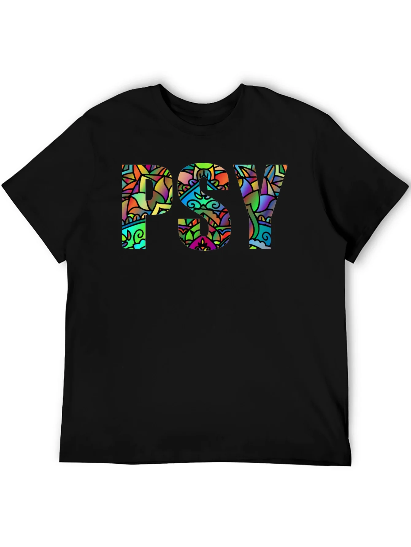 Rebbecca Psychedelic PSY Graphic Black T-Shirt