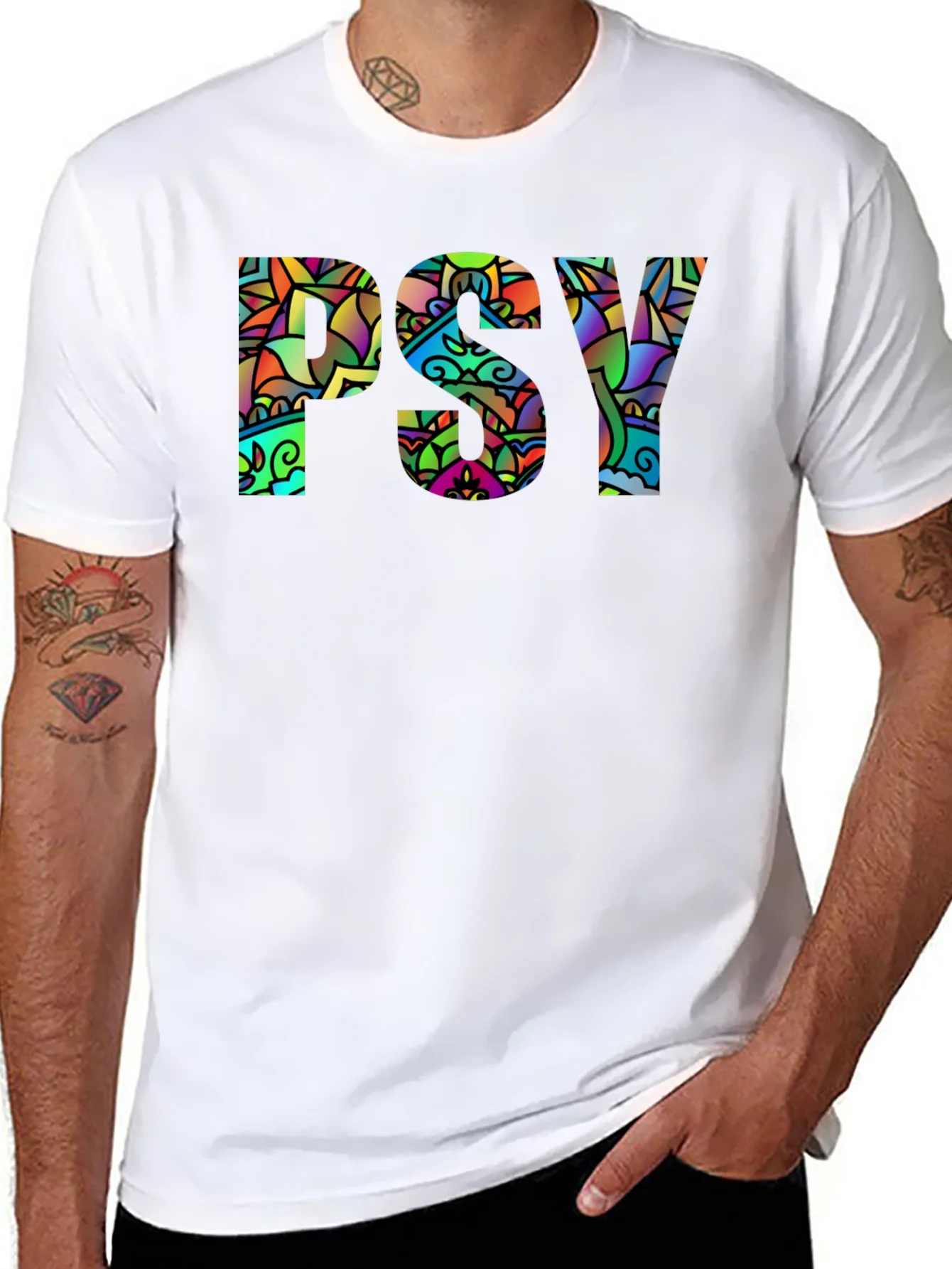 Rebbecca Psychedelic PSY Graphic Black T-Shirt
