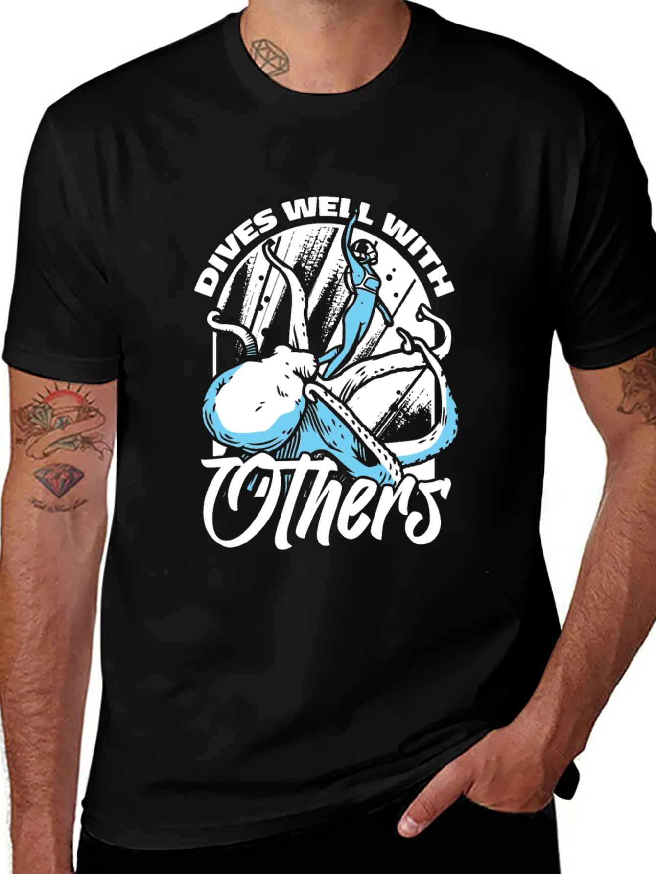 Rebbecca Dives Well With Others Octopus T-Shirt