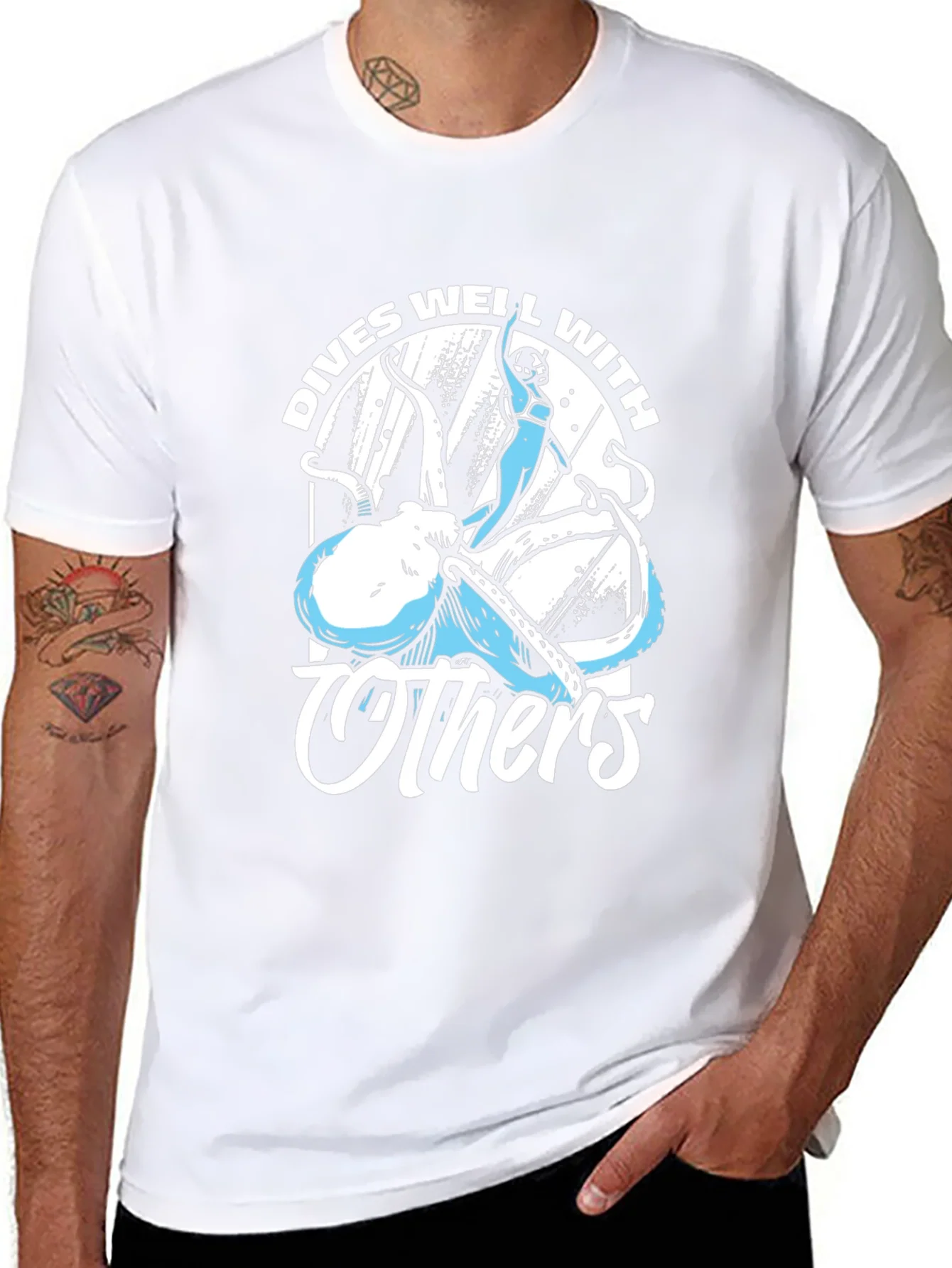 Rebbecca Dives Well With Others Octopus T-Shirt