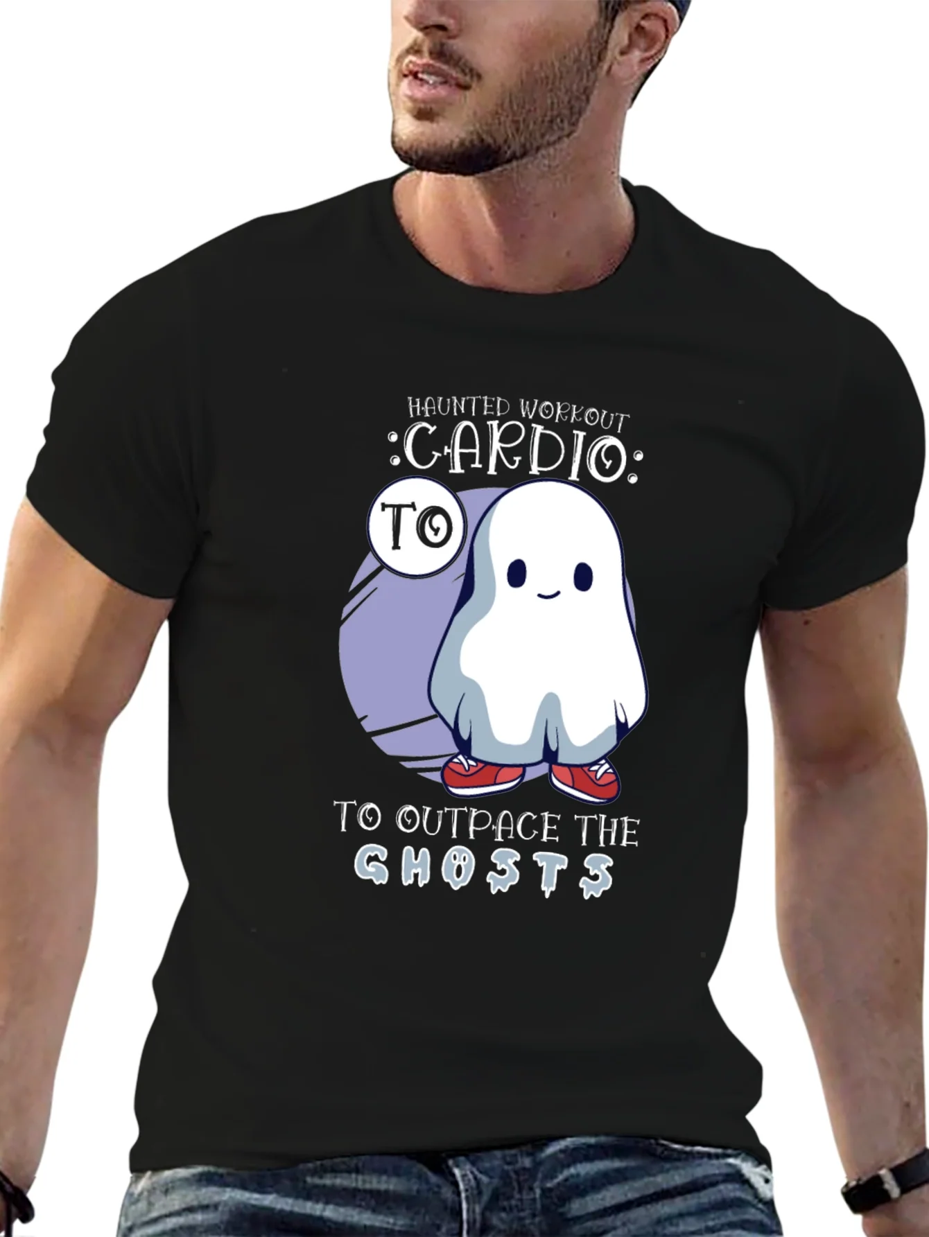 Rebbecca Haunted Workout Ghost T-Shirt Cardio Tee