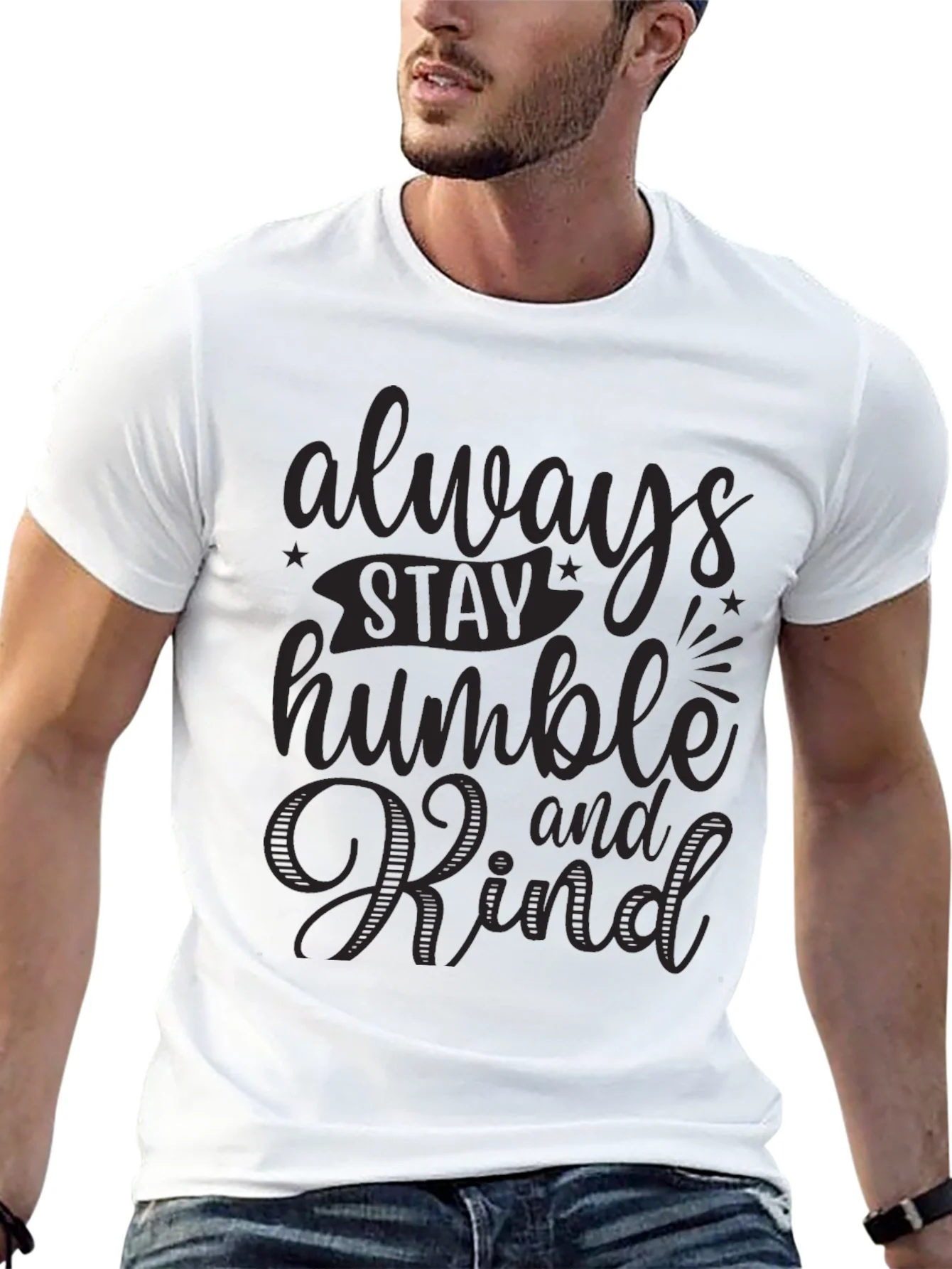 Rebbecca Always Stay Humble and Kind Black Graphic Tee