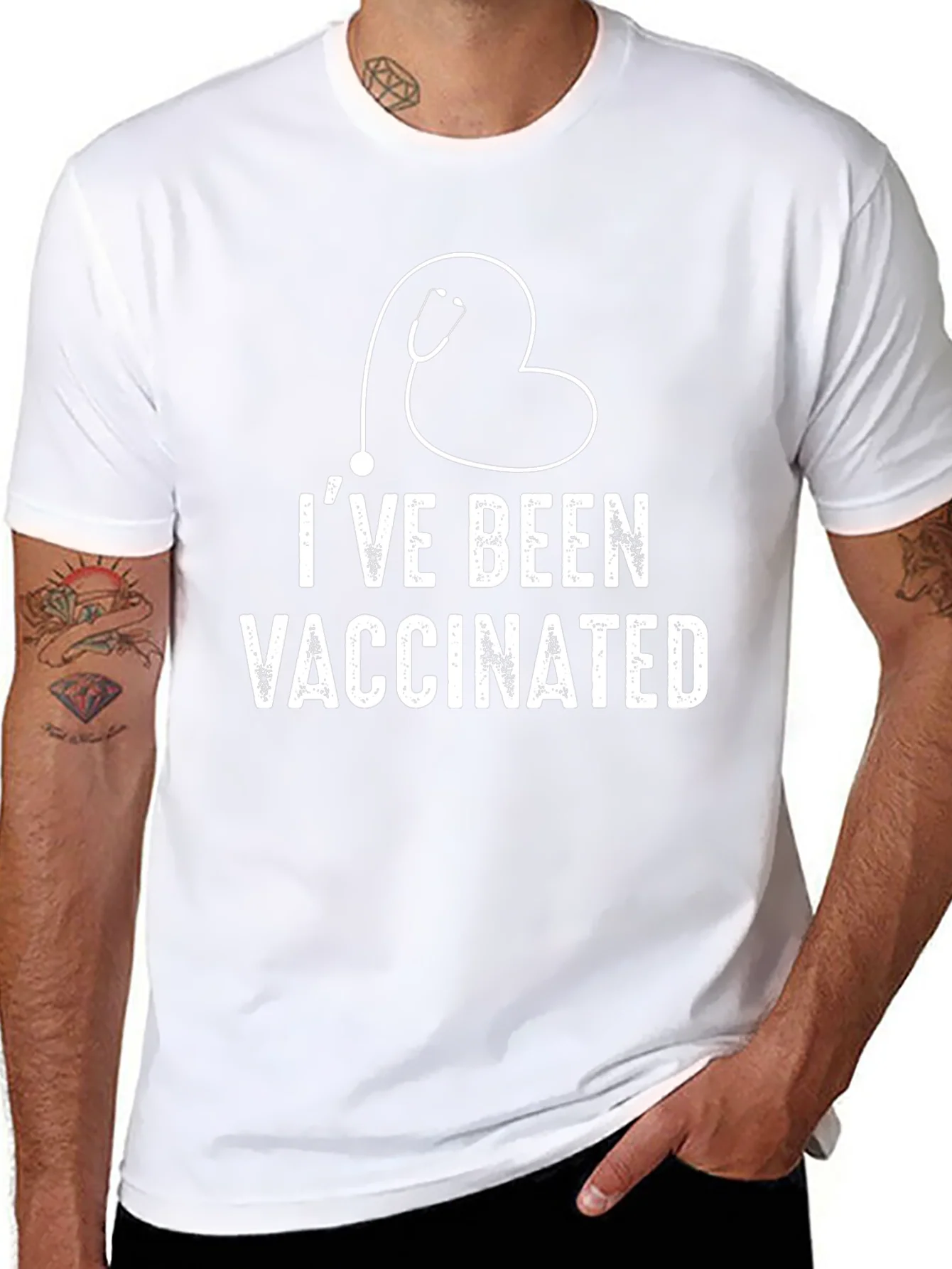 Rebbecca Ive Been Vaccinated T-Shirt Heart Stethoscope Design