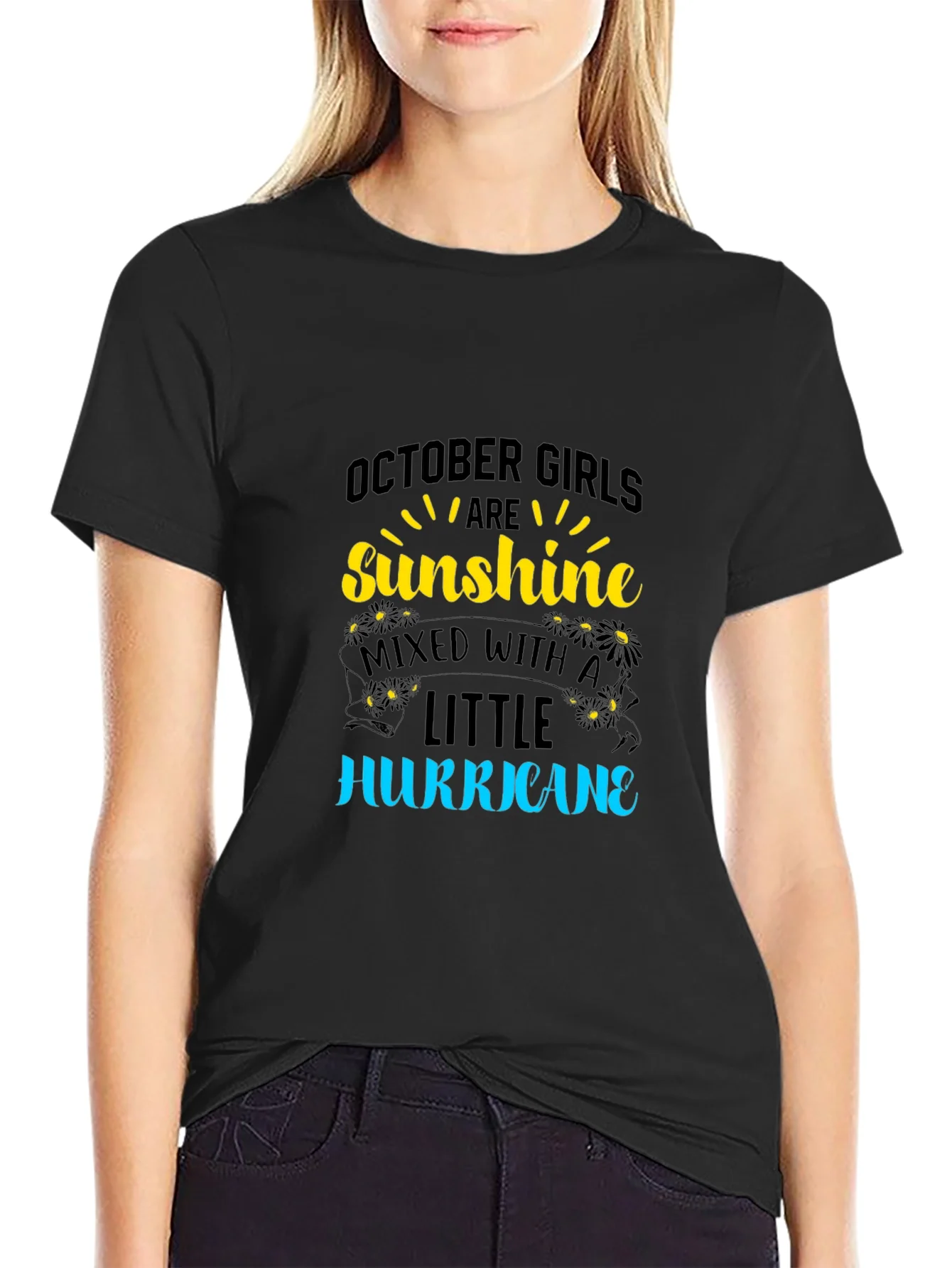 Rebbecca October Girls Sunshine Hurricane Black T-Shirt