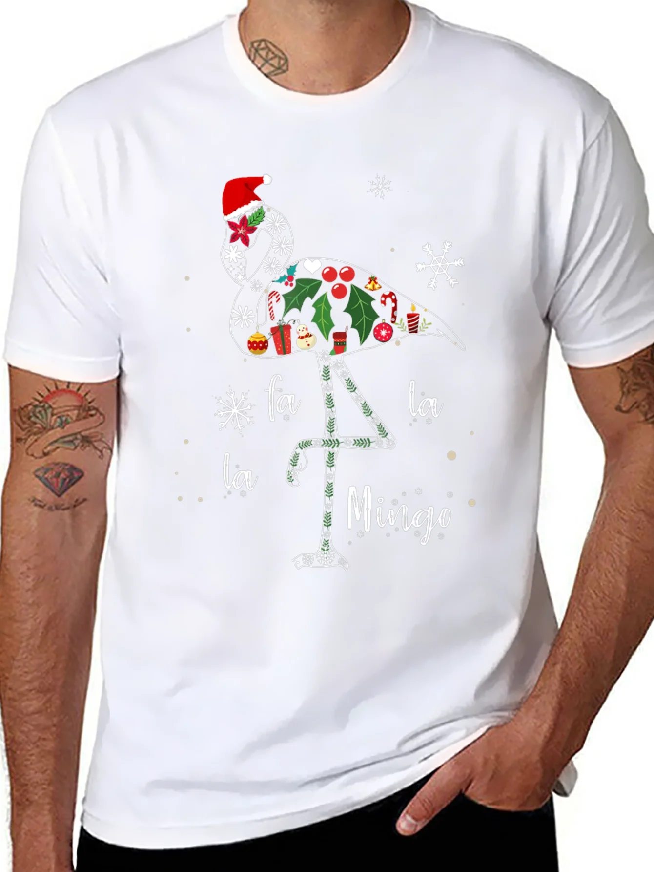 Rebbecca Festive Flamingo Christmas T-Shirt
