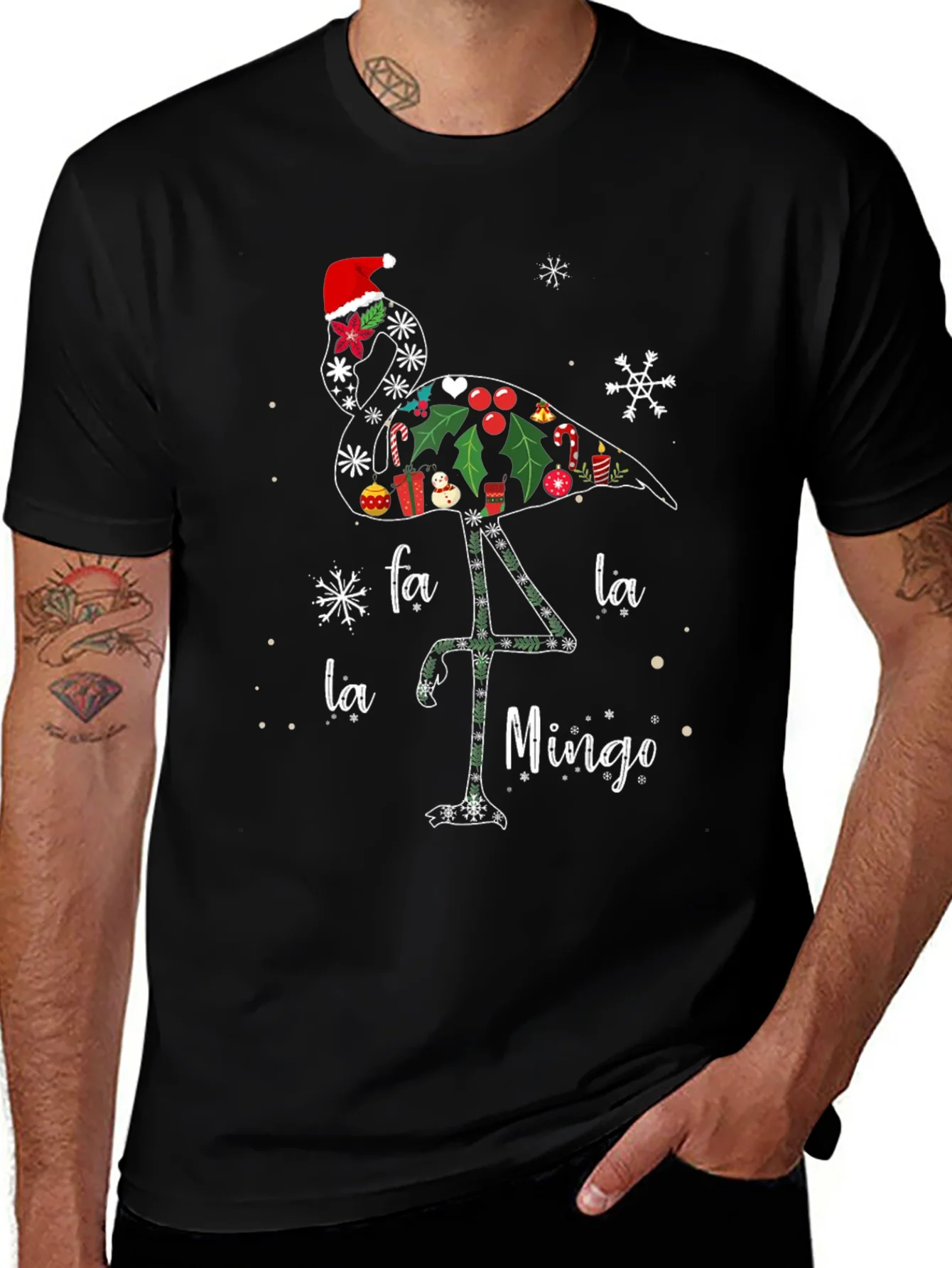Rebbecca Festive Flamingo Christmas T-Shirt