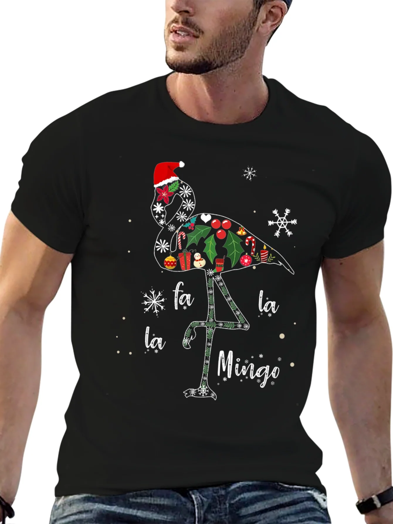 Rebbecca Festive Flamingo Christmas T-Shirt