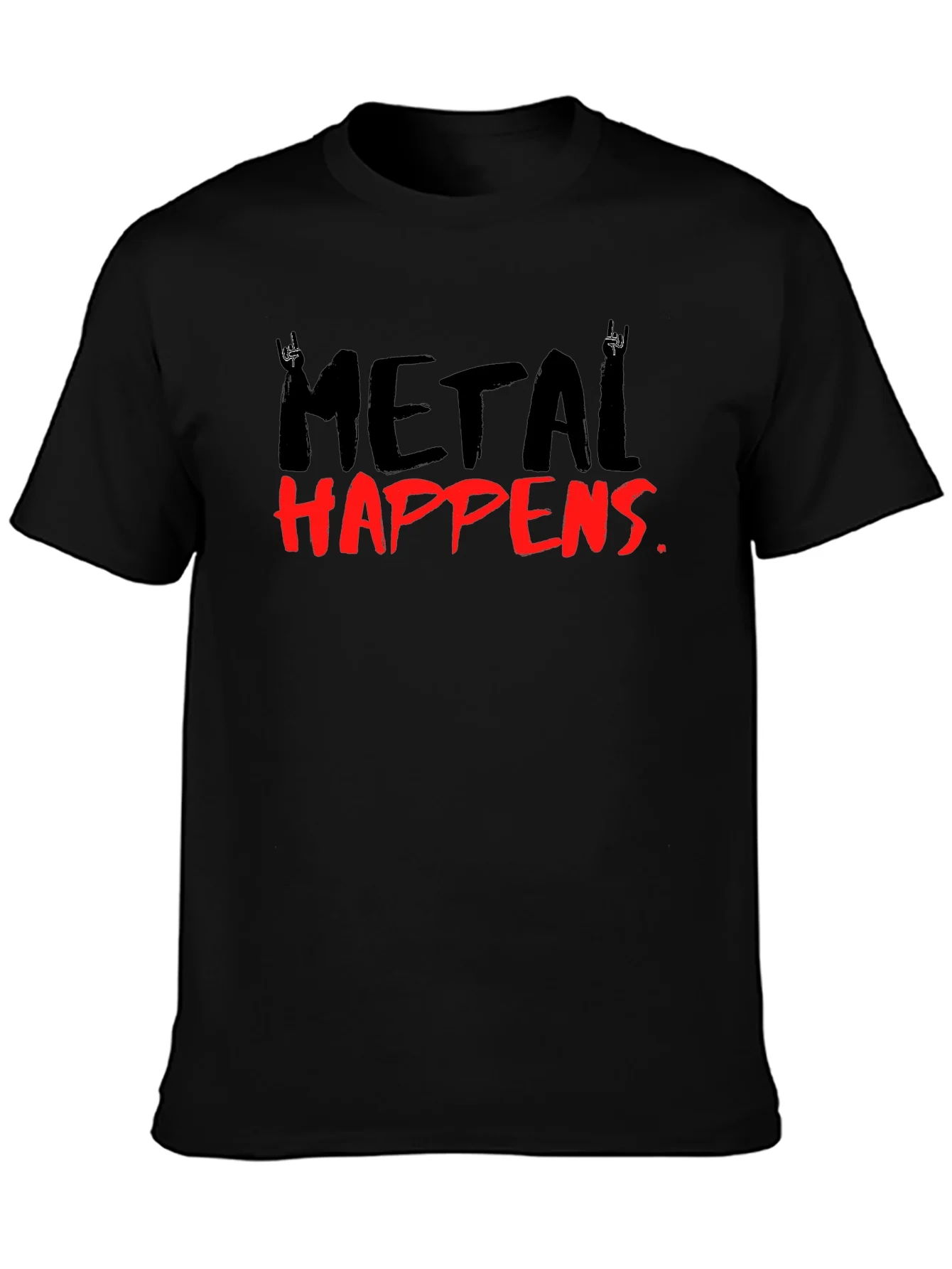Camiseta Negra Metal Happens Rockera