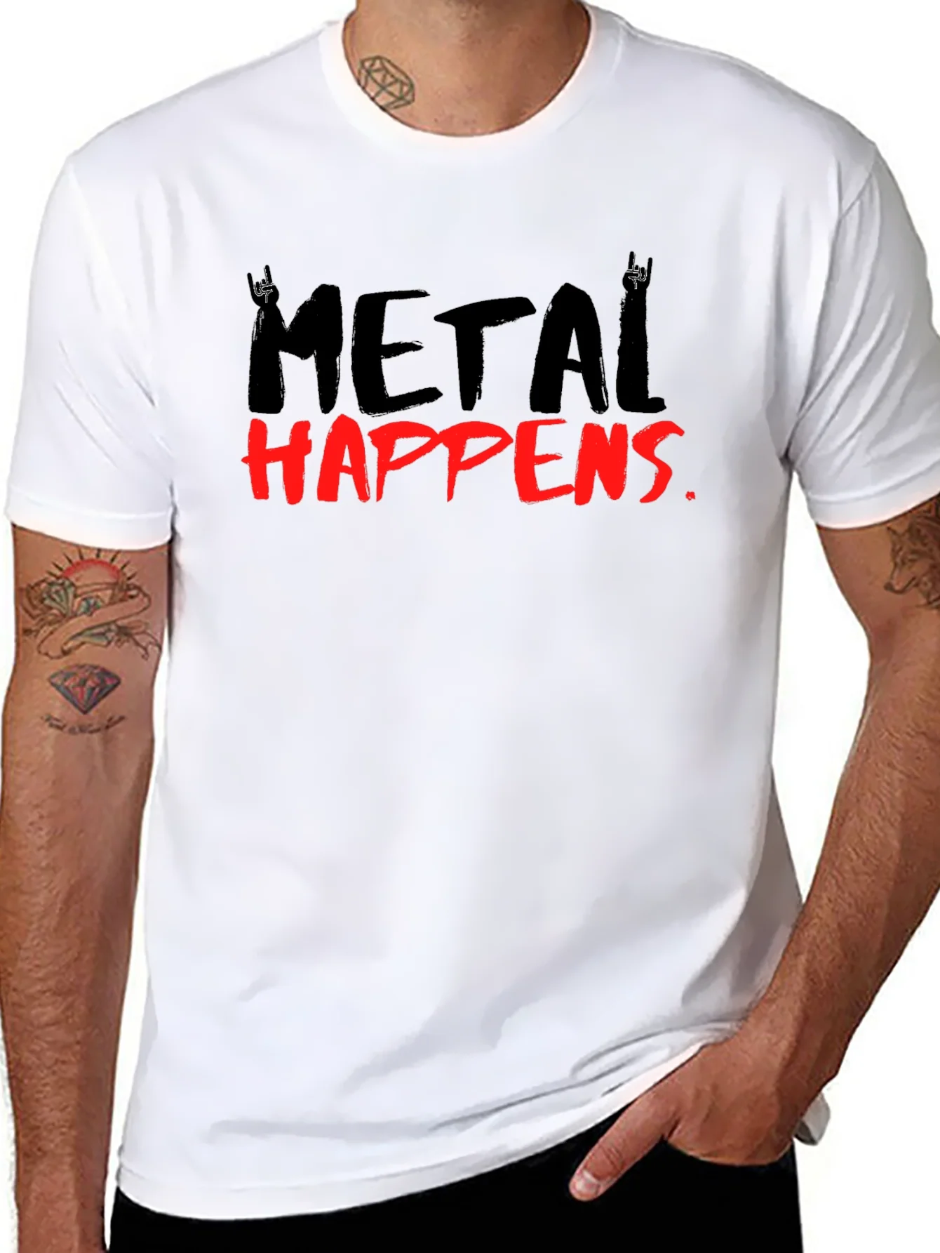 Camiseta Negra Metal Happens Rockera