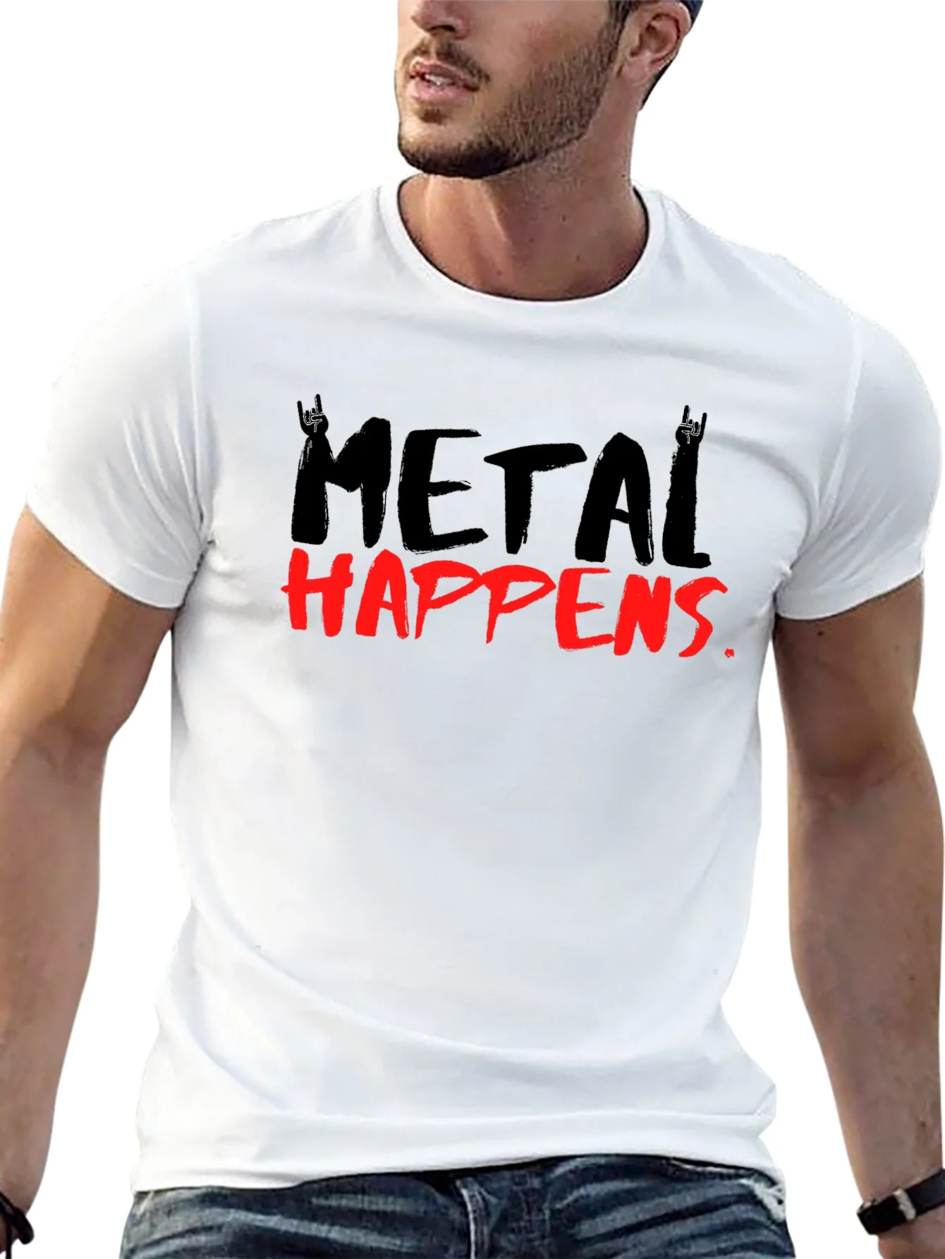 Camiseta Negra Metal Happens Rockera