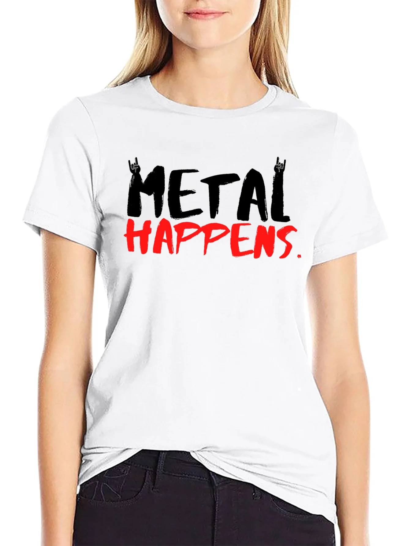 Camiseta Negra Metal Happens Rockera