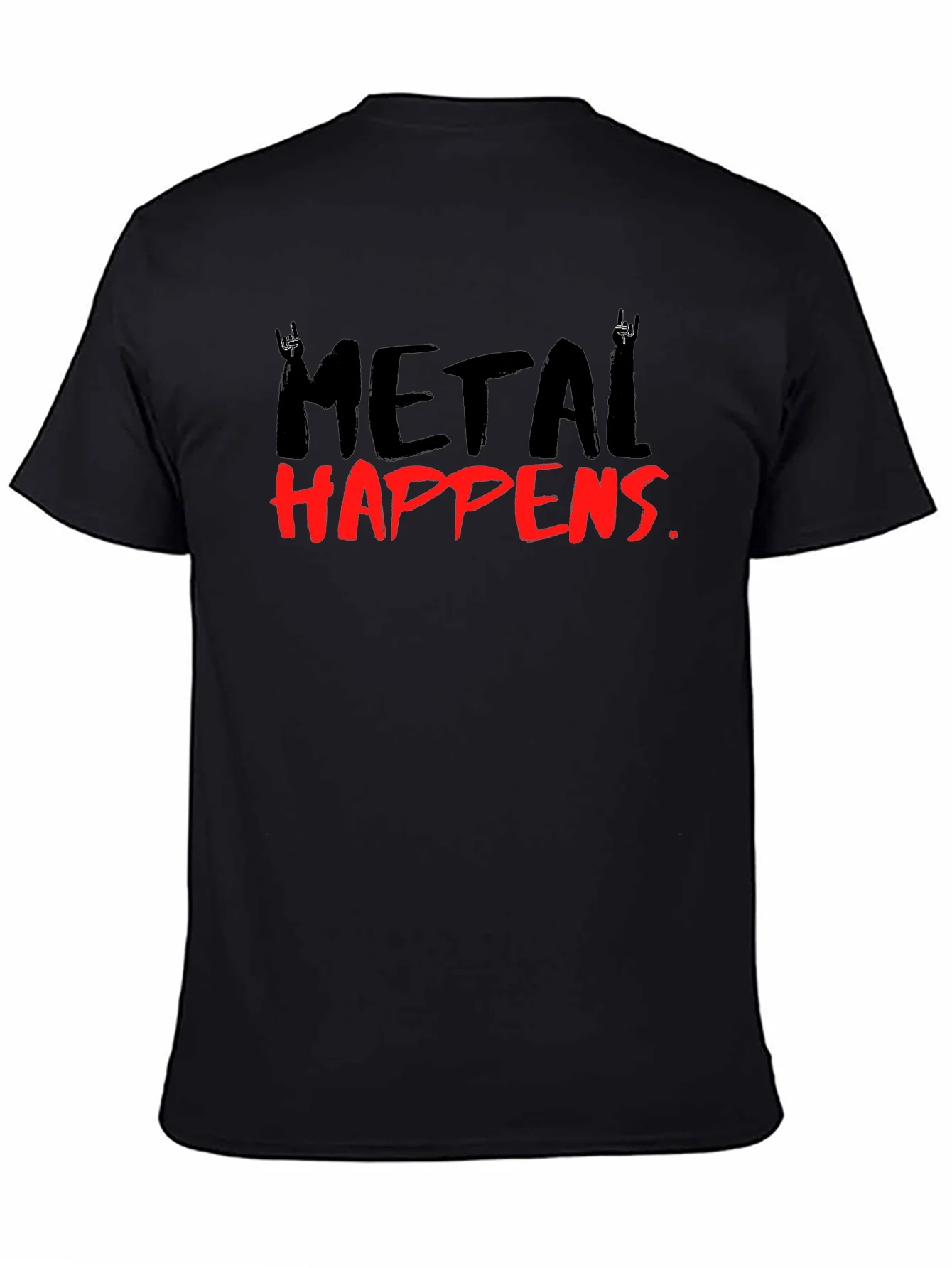 Camiseta Negra Metal Happens Rockera