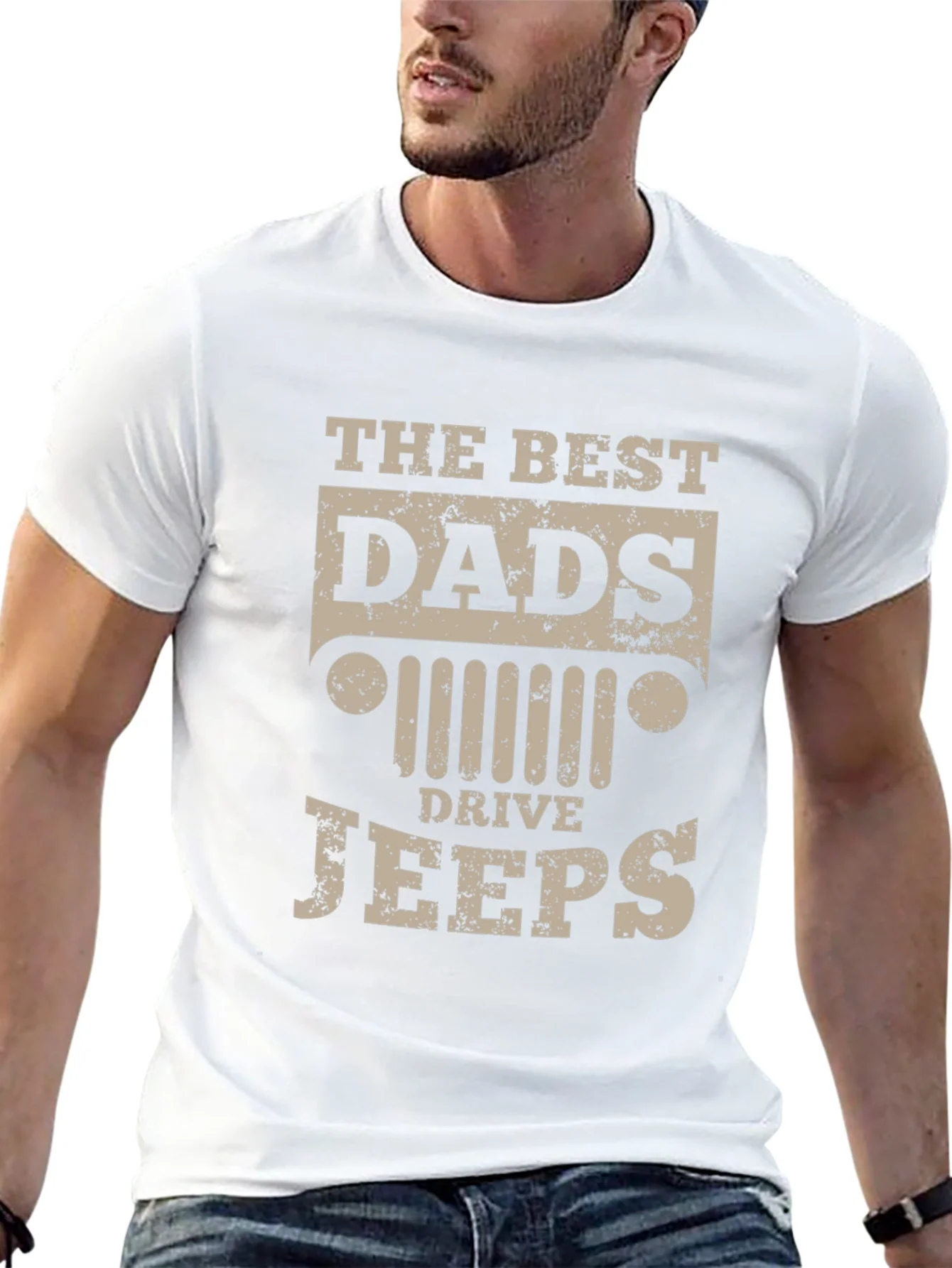 Camiseta Negra The Best Dads Drive Jeeps