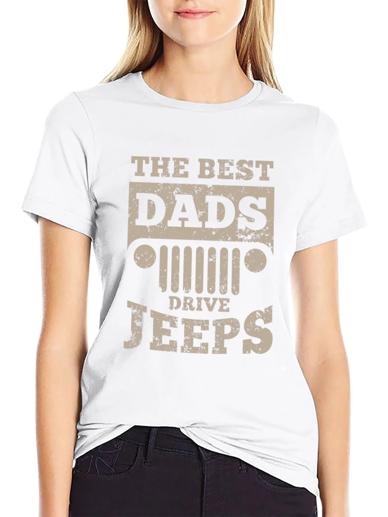 Camiseta Negra The Best Dads Drive Jeeps