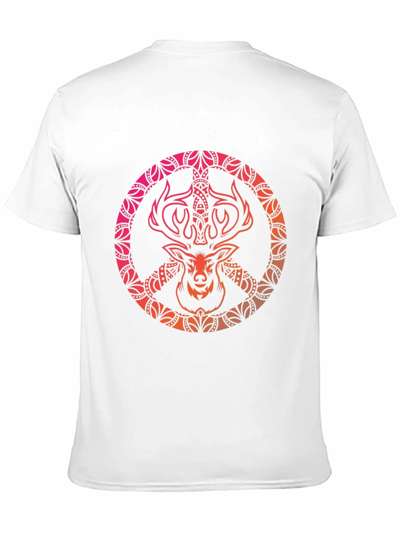 Camiseta Negra con Dise?o de Ciervo Mandala