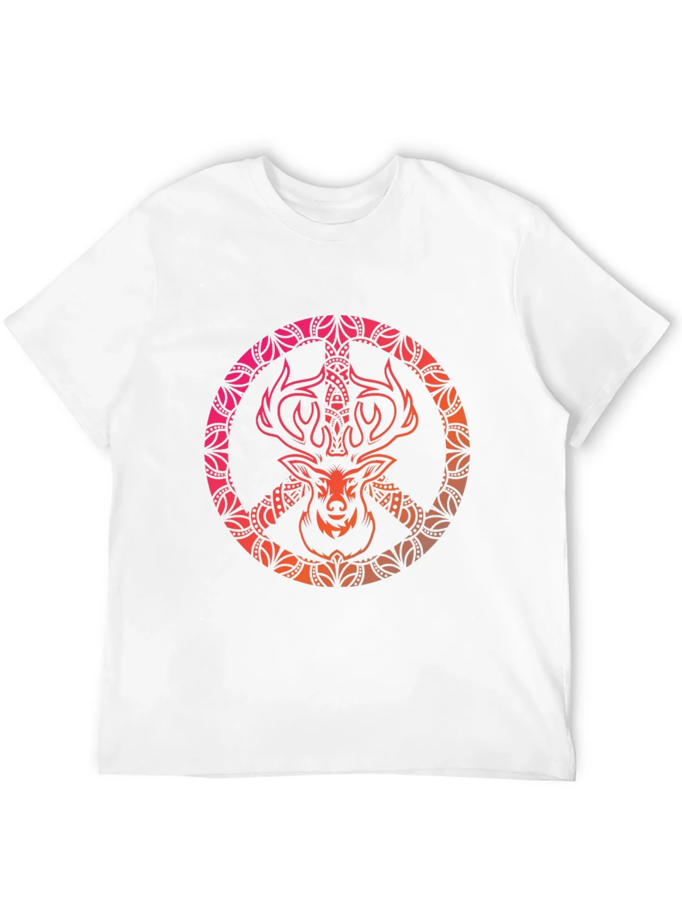 Camiseta Negra con Dise?o de Ciervo Mandala