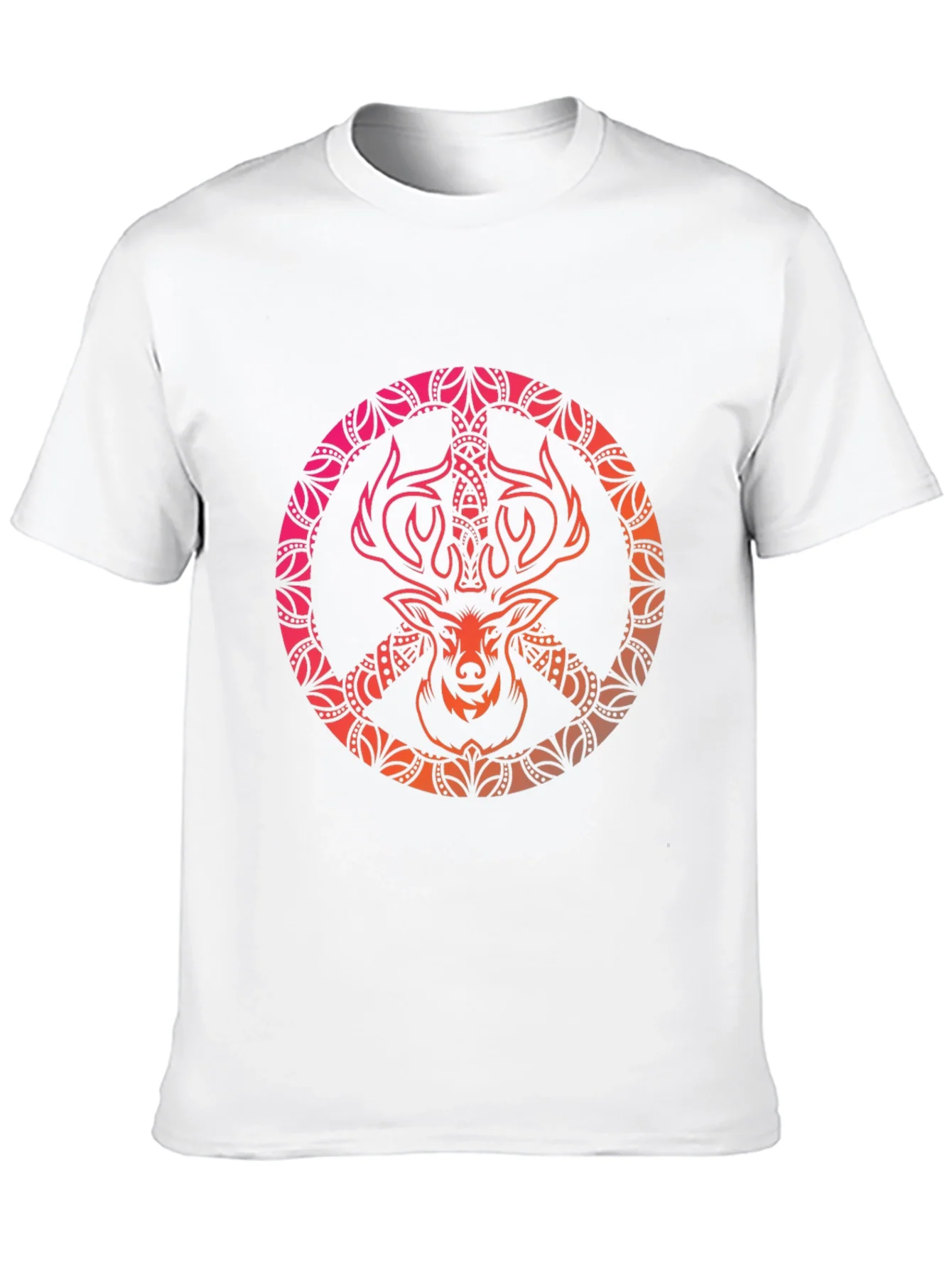 Camiseta Negra con Dise?o de Ciervo Mandala