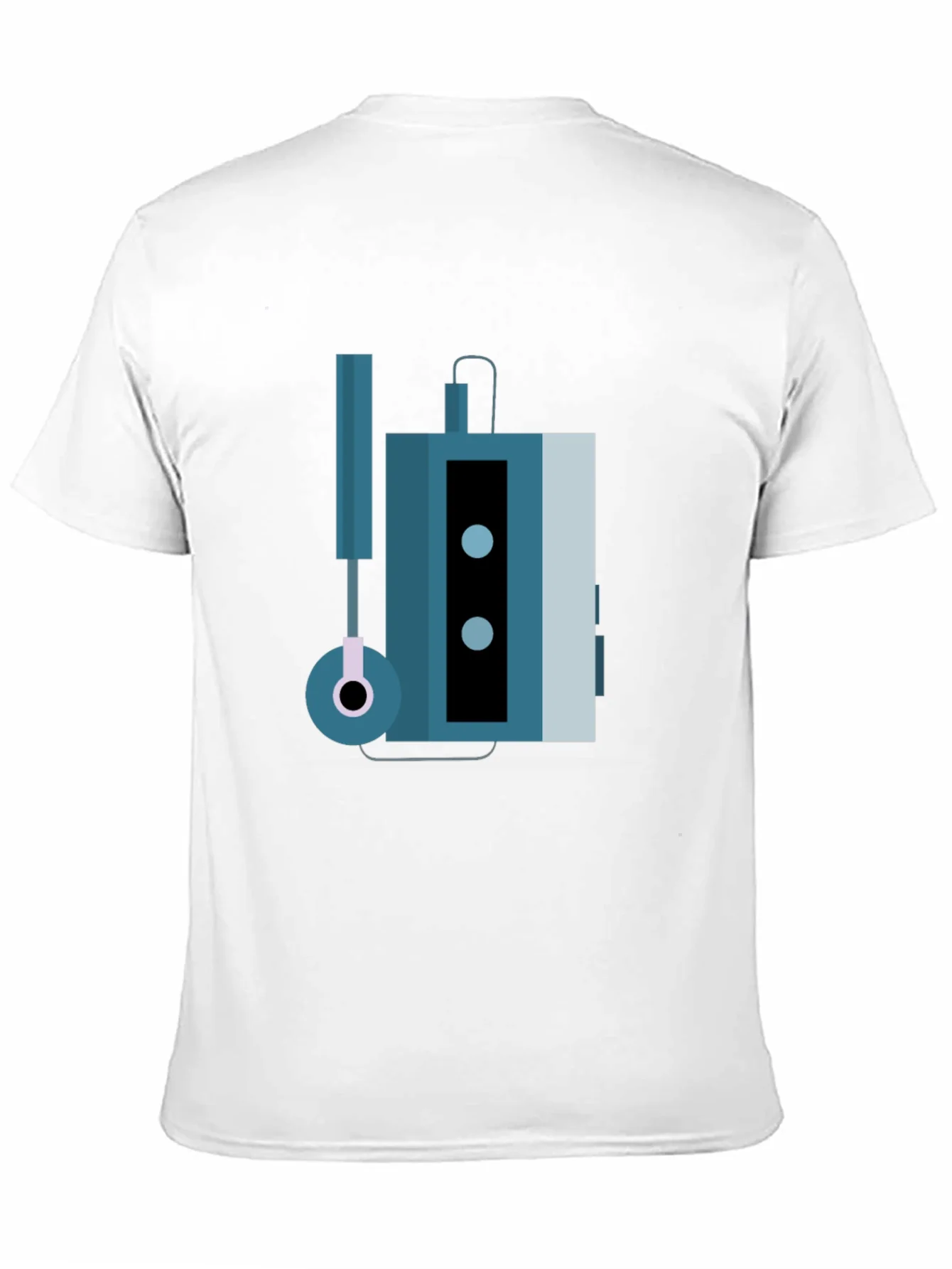 Camiseta Negra con Dise?o de Walkman Retro