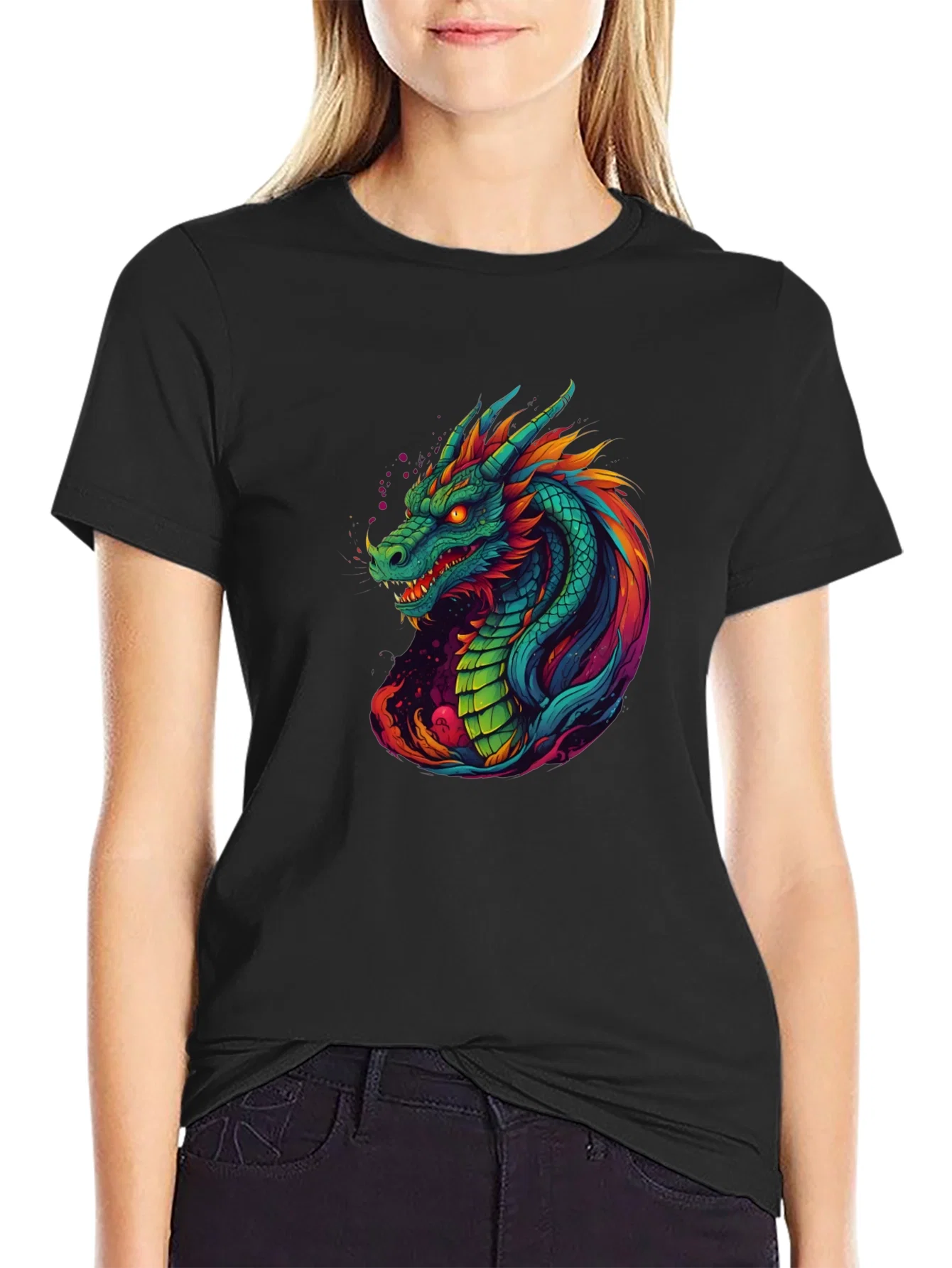 Rebbecca Vibrant Dragon Graphic Tee - Cool Mens T-Shirt