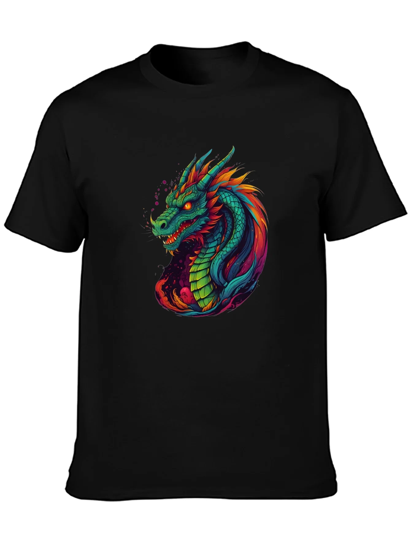 Rebbecca Vibrant Dragon Graphic Tee - Cool Mens T-Shirt