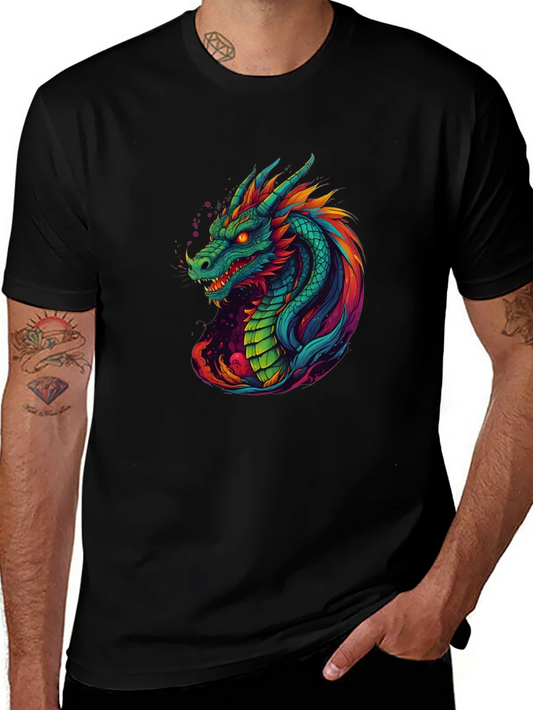 Rebbecca Vibrant Dragon Graphic Tee - Cool Mens T-Shirt