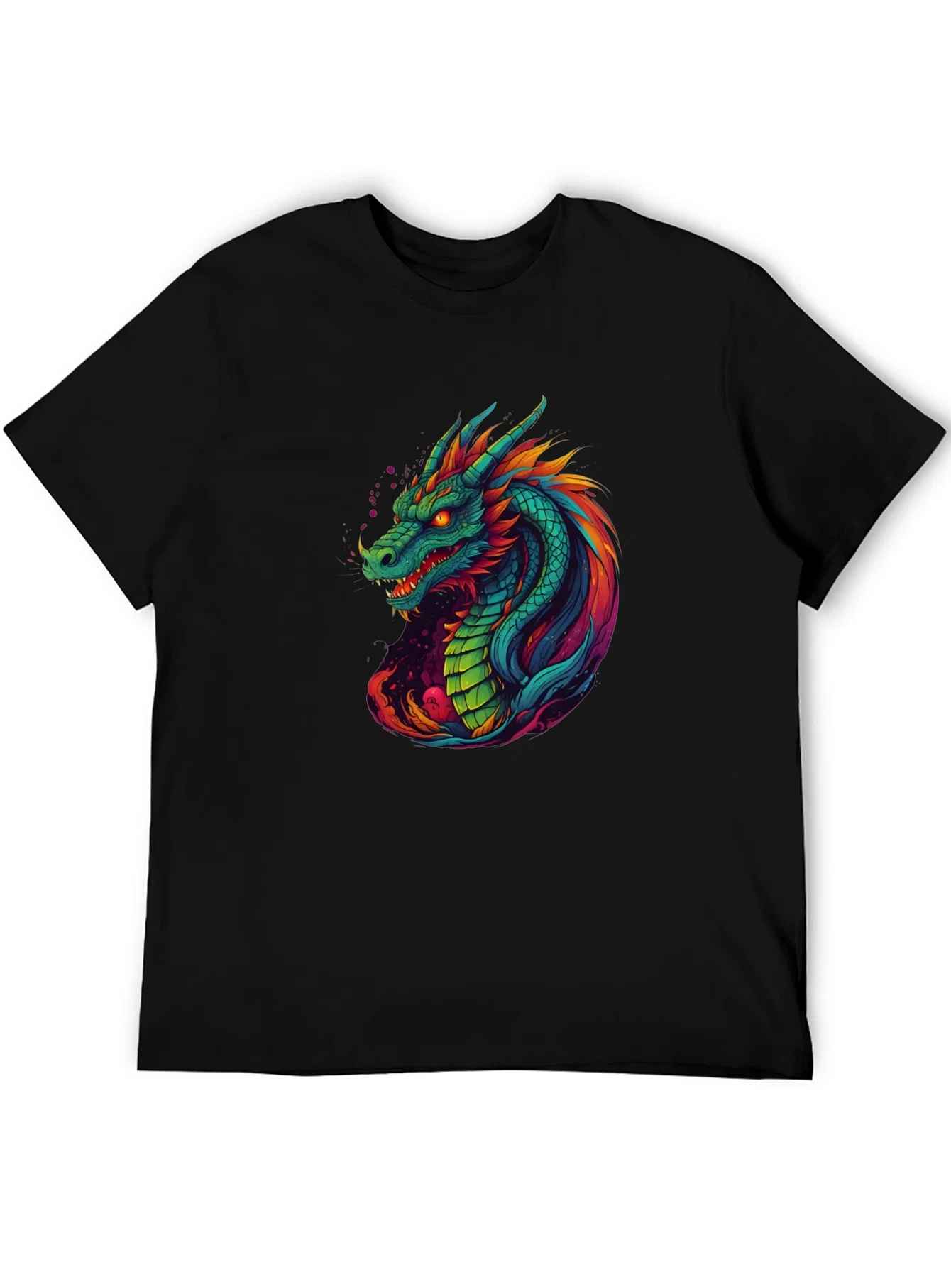 Rebbecca Vibrant Dragon Graphic Tee - Cool Mens T-Shirt