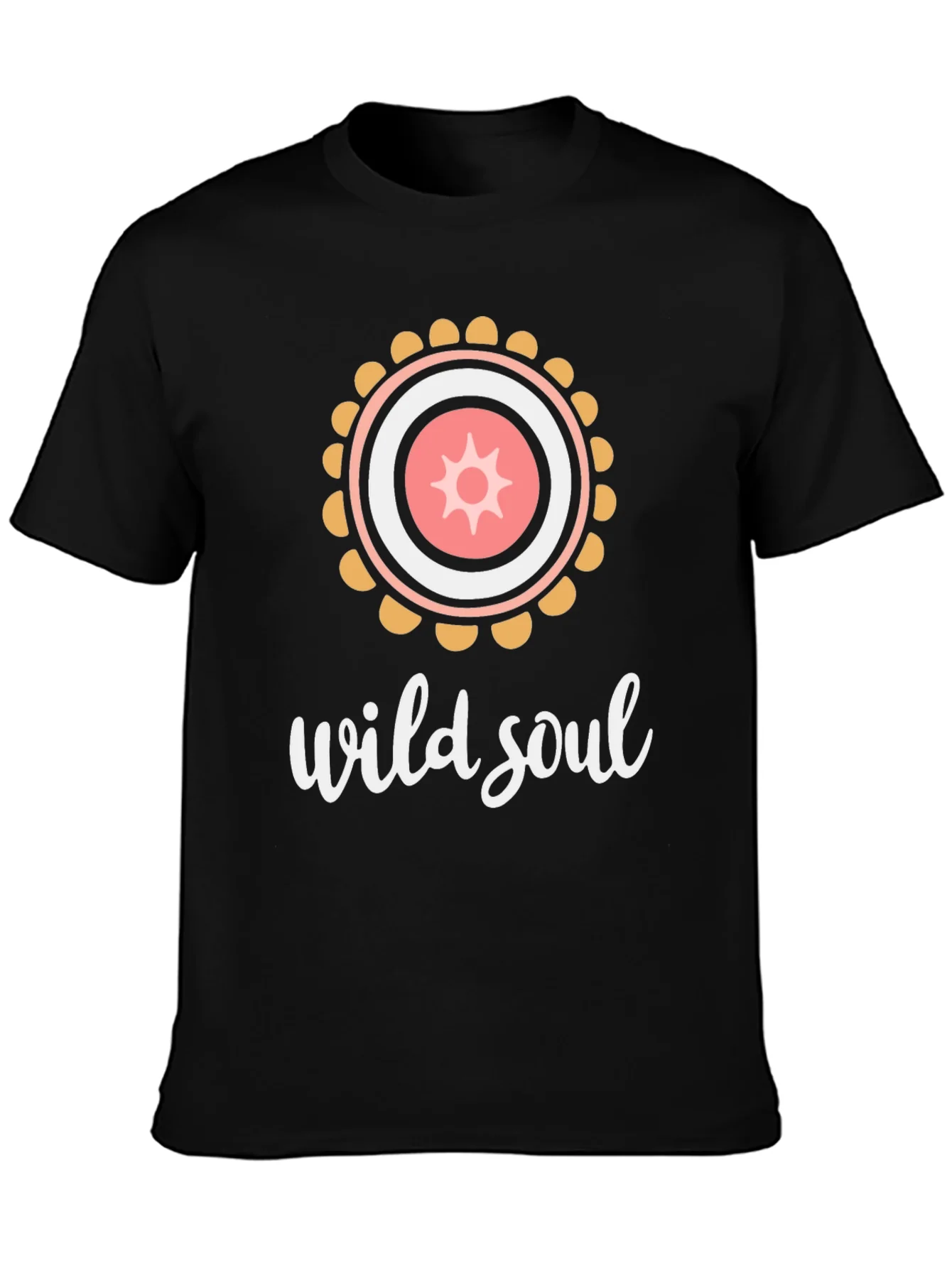 Camiseta Negra Alma Salvaje Dise?o Mandala