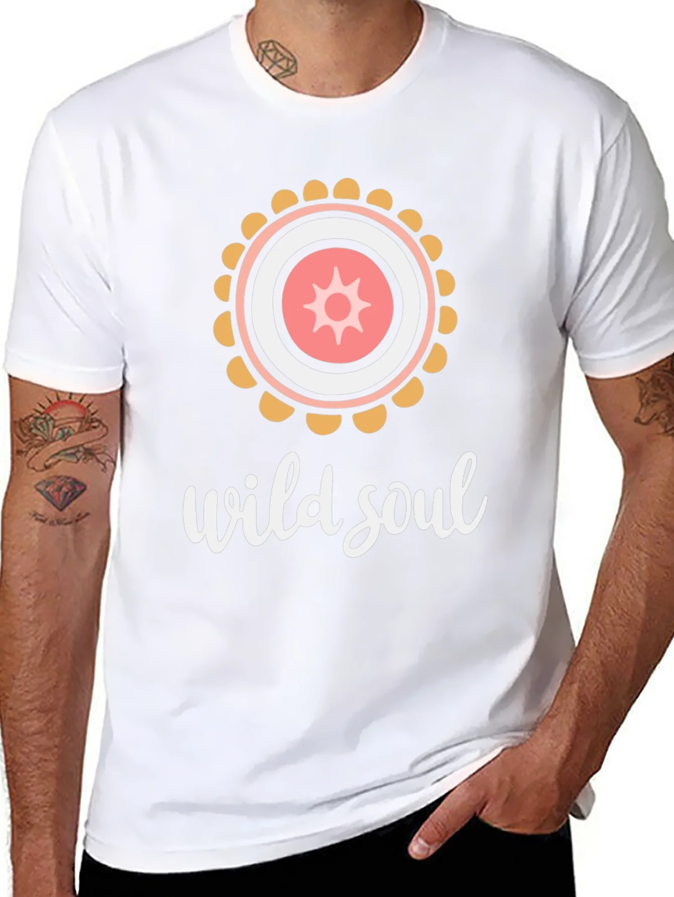 Camiseta Negra Alma Salvaje Dise?o Mandala