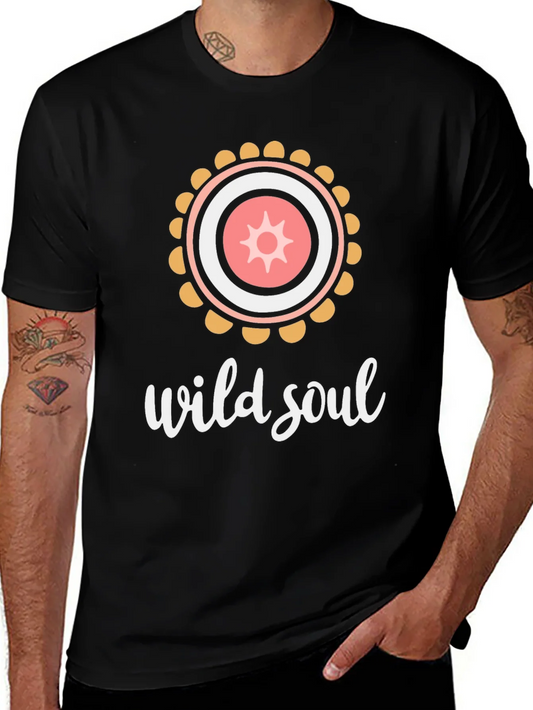 Camiseta Negra Alma Salvaje Dise?o Mandala