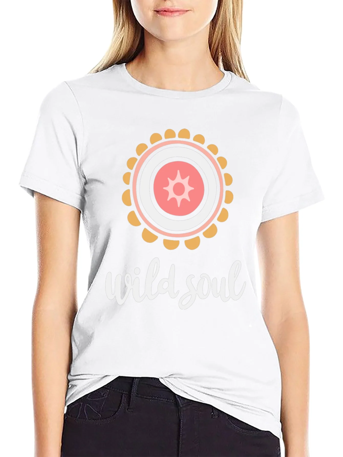 Camiseta Negra Alma Salvaje Dise?o Mandala