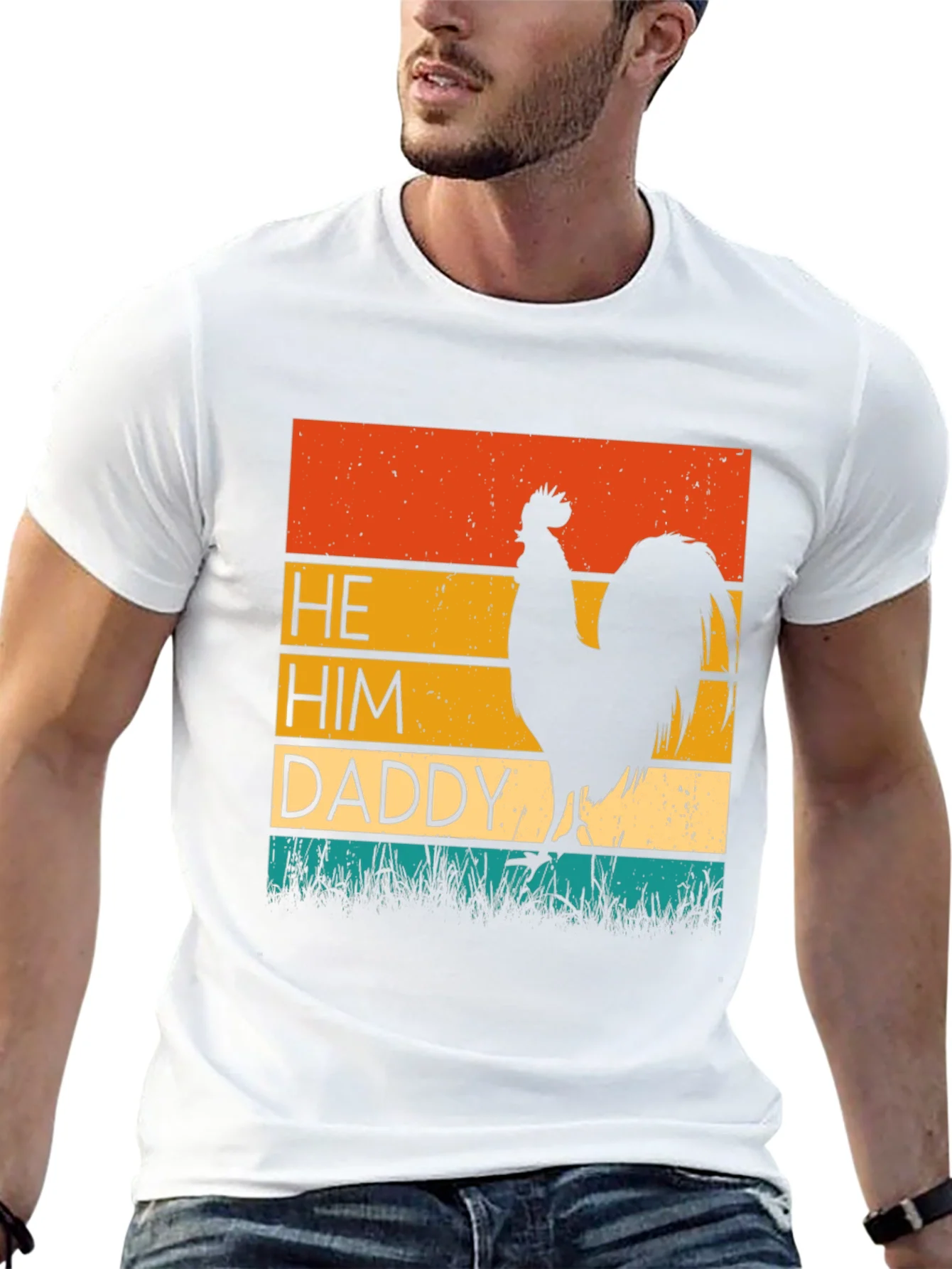 Rebbecca He Him Daddy Rooster Graphic Tee - Black