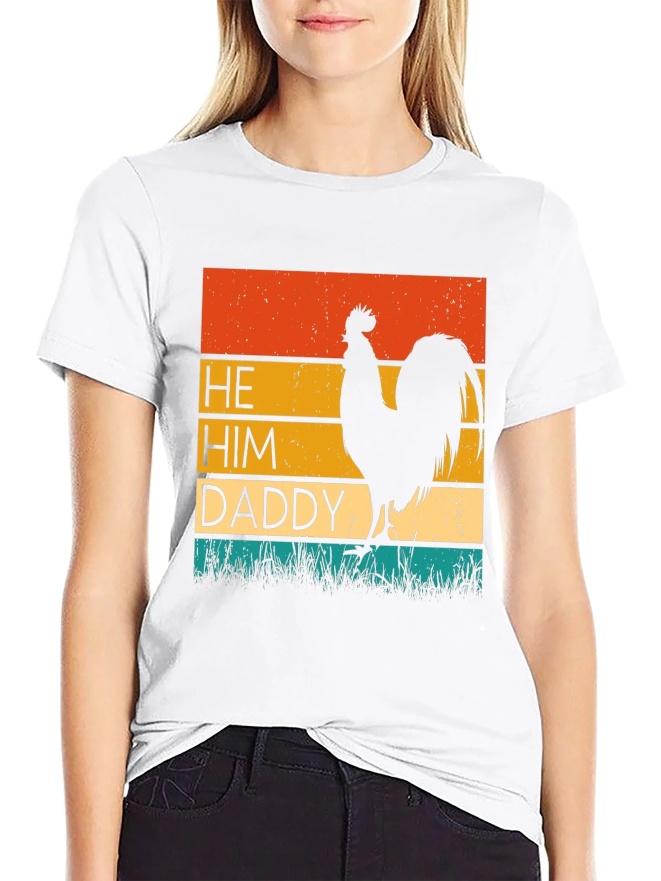 Rebbecca He Him Daddy Rooster Graphic Tee - Black