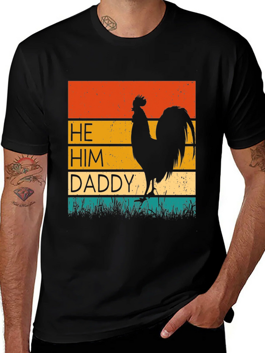 Rebbecca He Him Daddy Rooster Graphic Tee - Black