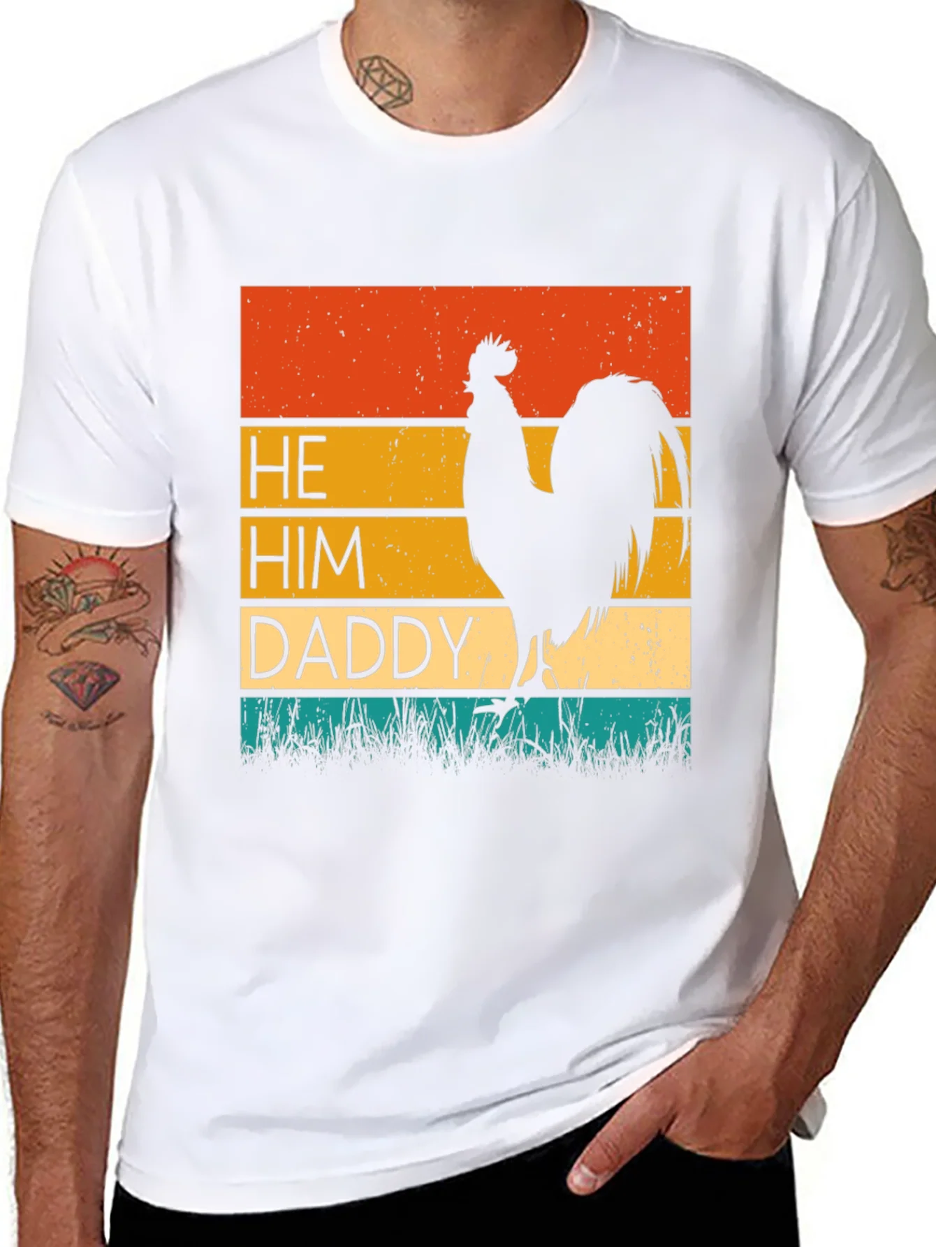 Rebbecca He Him Daddy Rooster Graphic Tee - Black