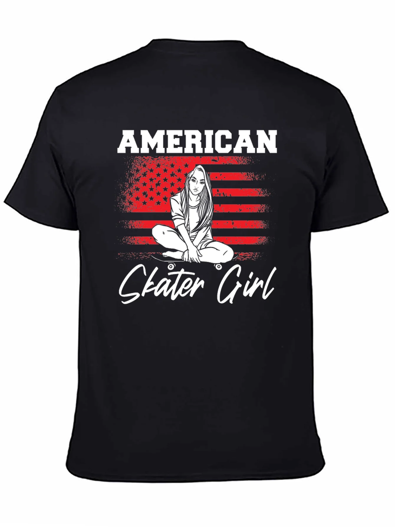 Camiseta Negra American Skater Girl Unisex