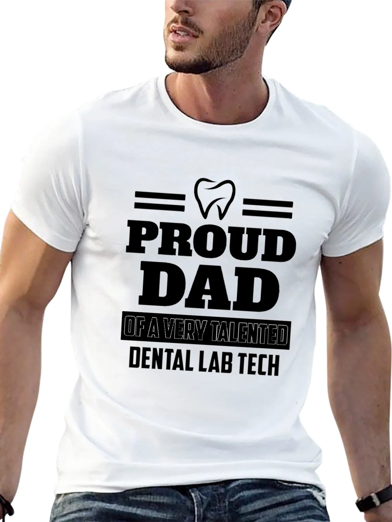 Camiseta Negra Pap¨¢ Orgulloso de T¨¦cnico Dental