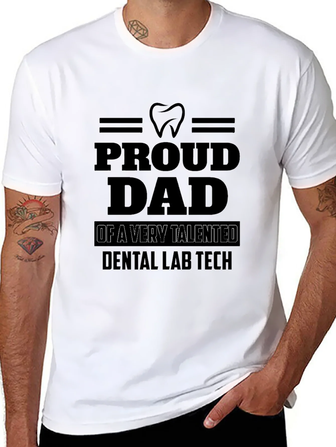 Camiseta Negra Pap¨¢ Orgulloso de T¨¦cnico Dental