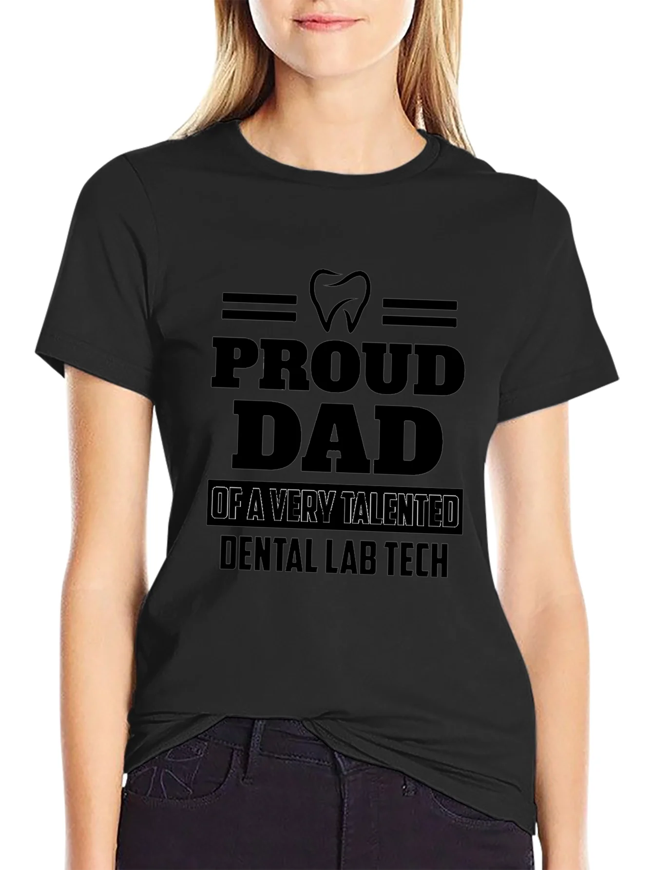 Camiseta Negra Pap¨¢ Orgulloso de T¨¦cnico Dental
