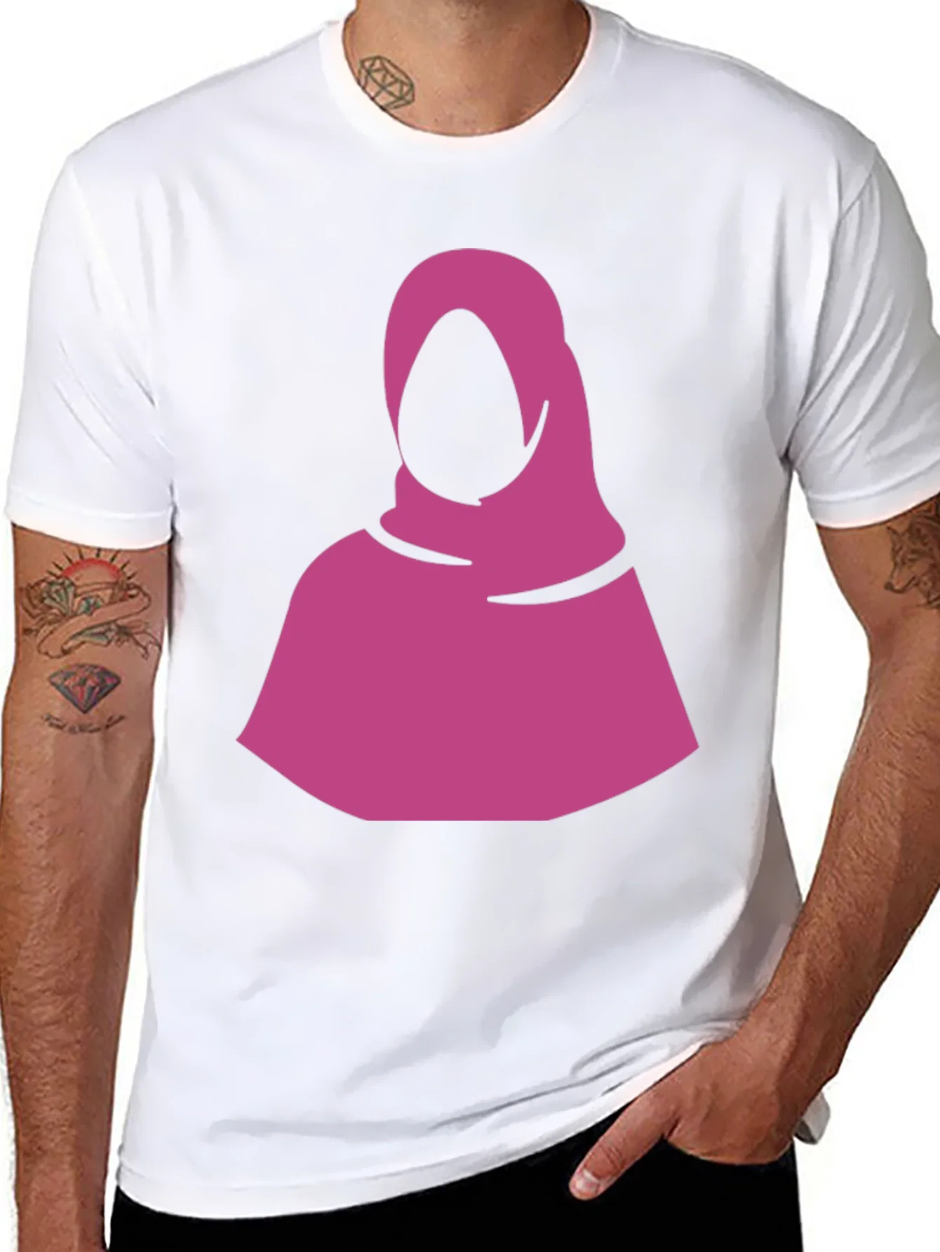 Rebbecca Minimalist Hijab Graphic Tee - Black