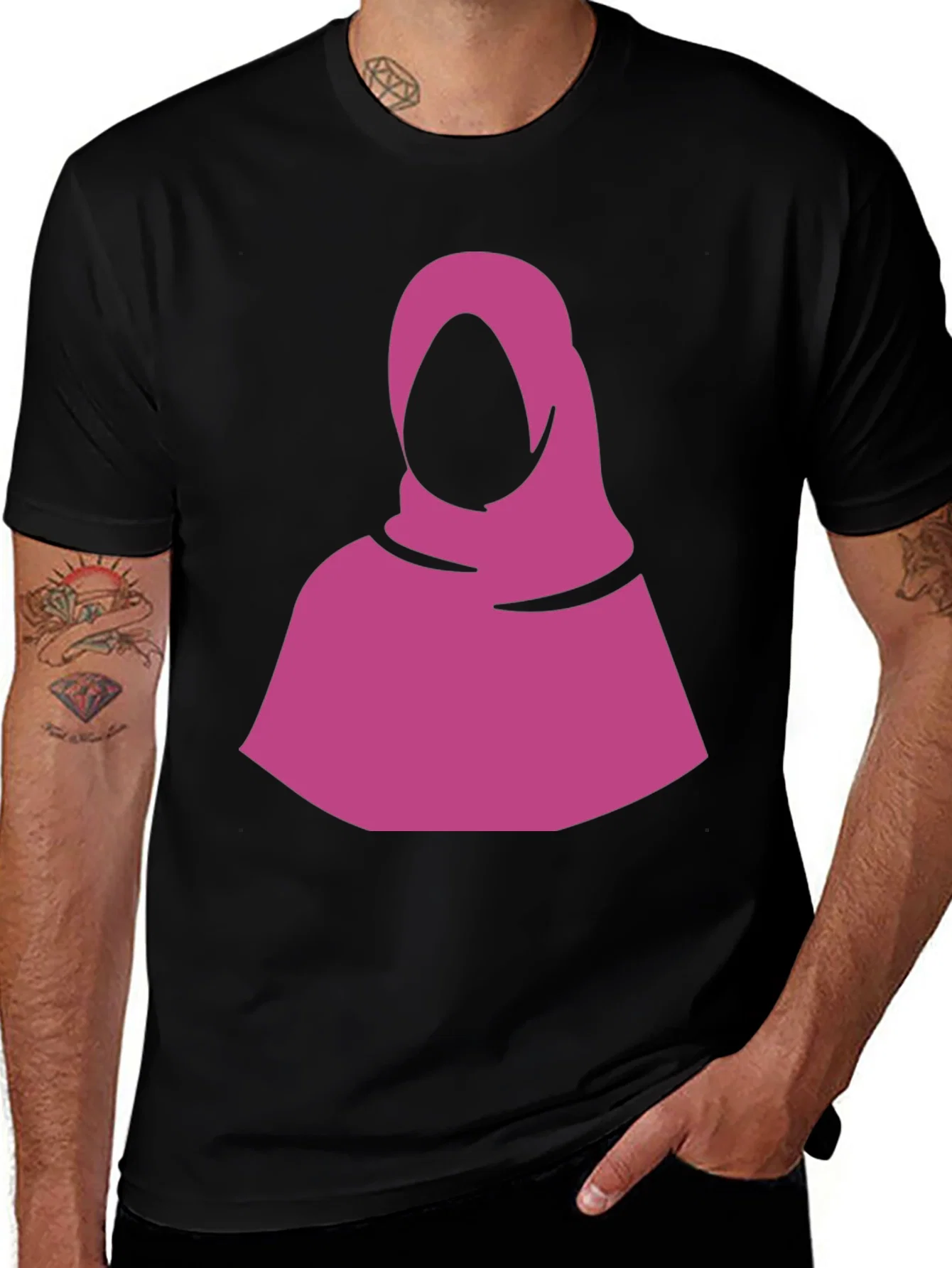 Rebbecca Minimalist Hijab Graphic Tee - Black