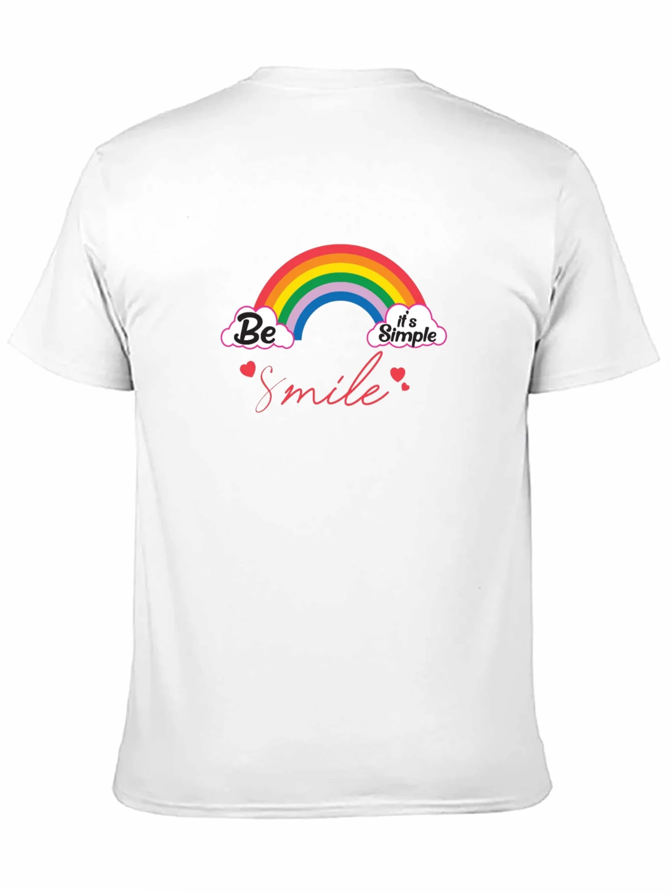 Camiseta Negra Be Smile Its Simple con Arco¨ªris