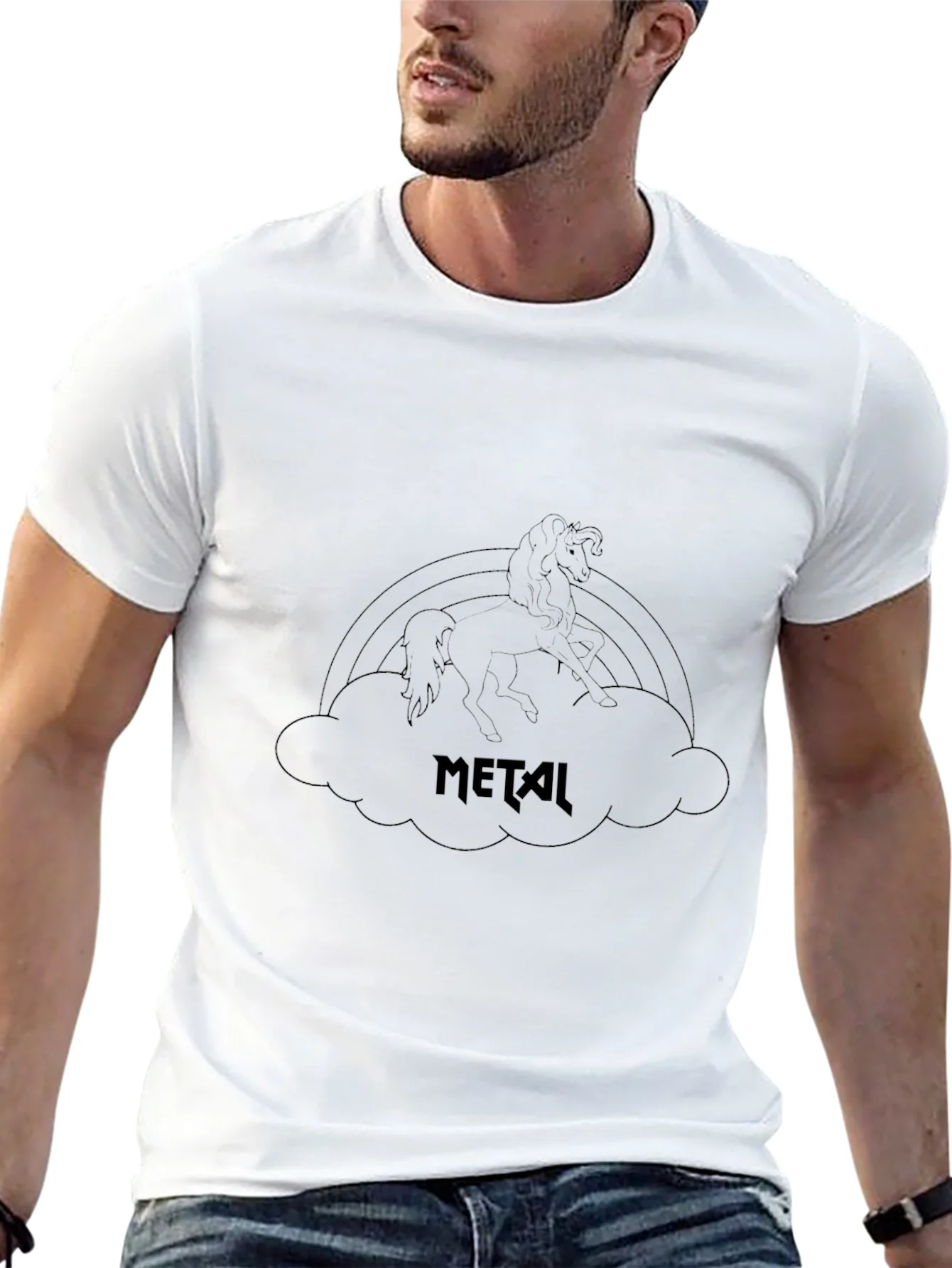 Rebbecca Metal Unicorn Rainbow Graphic Tee