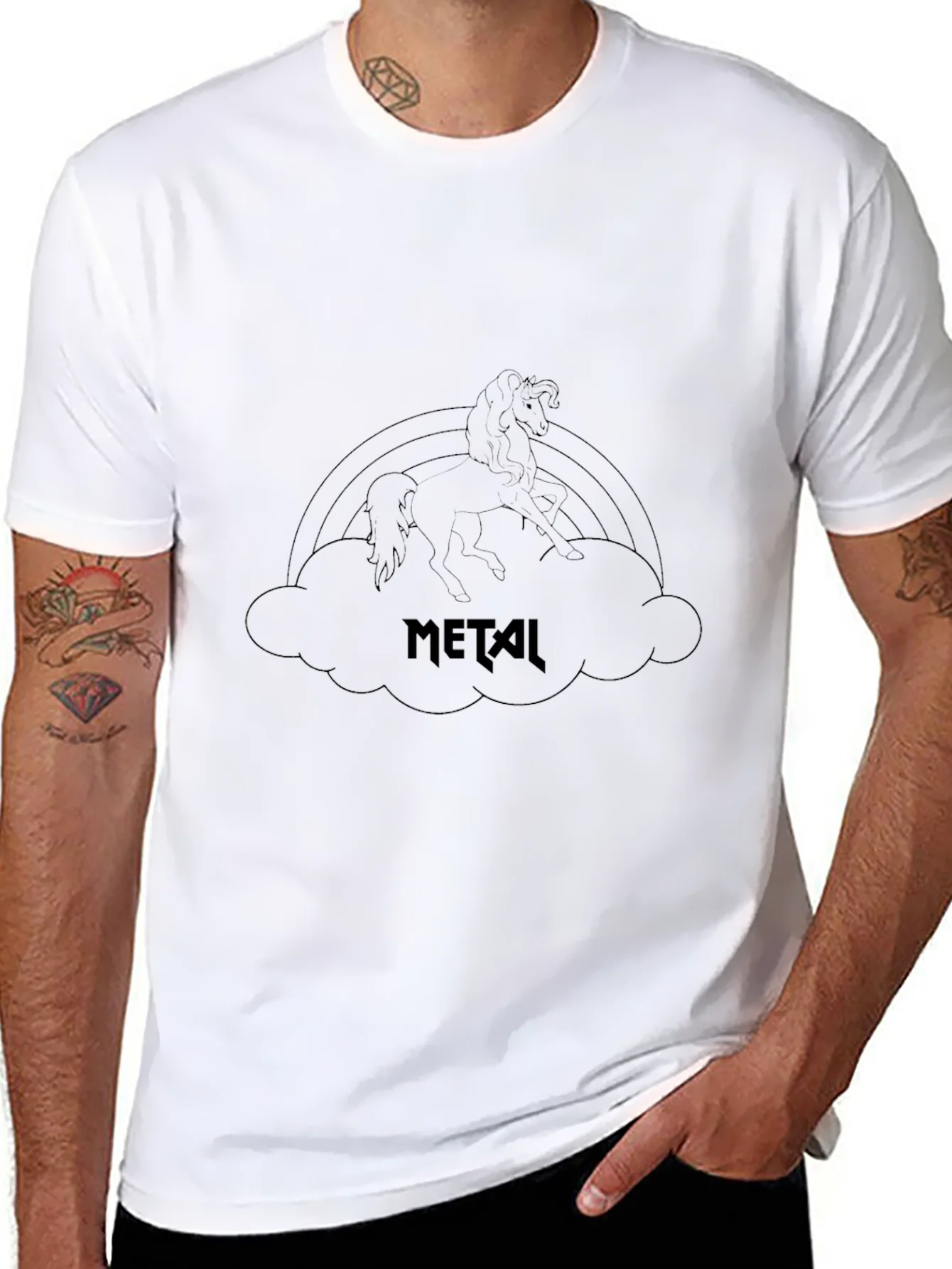 Rebbecca Metal Unicorn Rainbow Graphic Tee