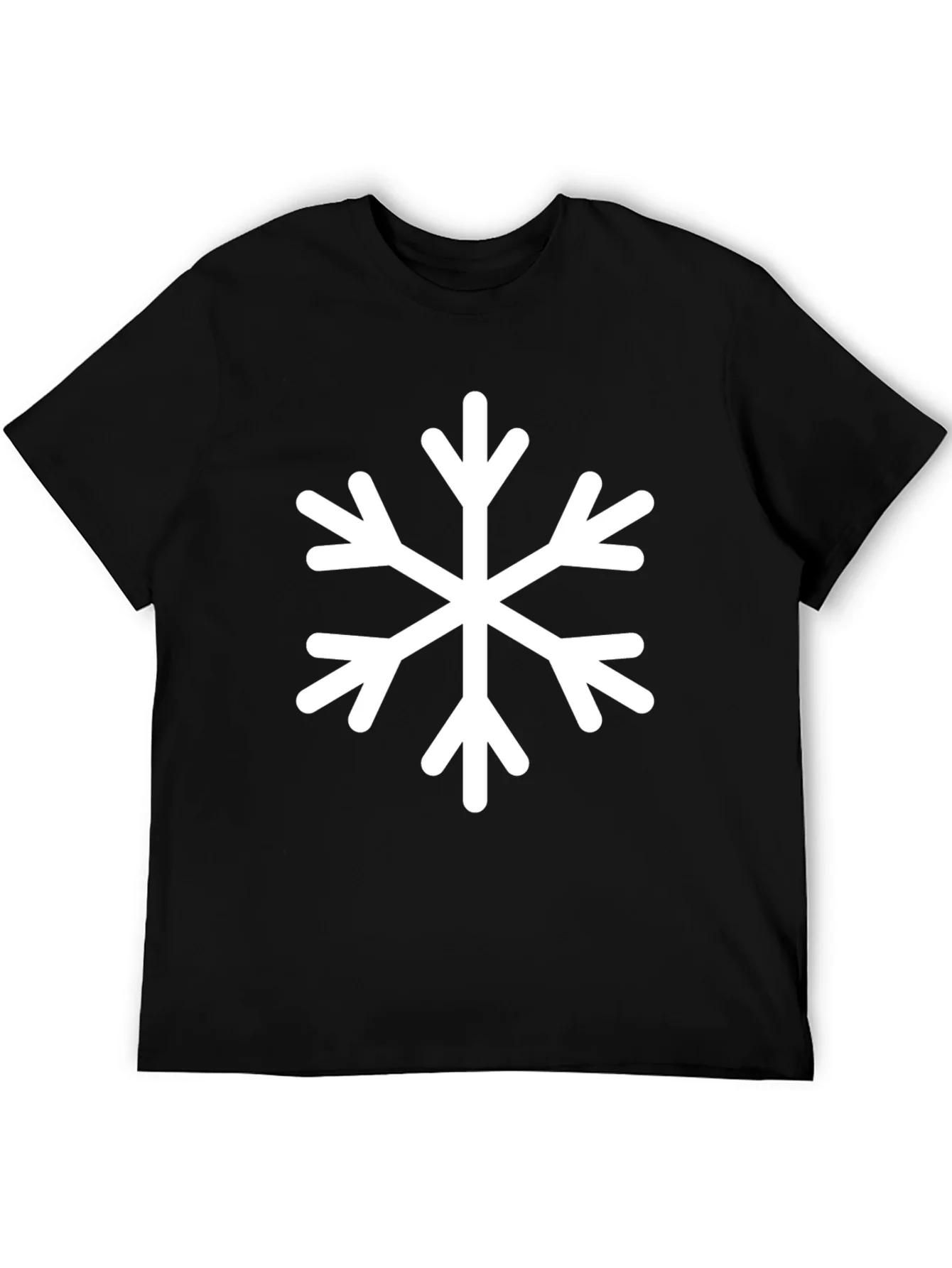 Camiseta Negra Copo de Nieve Invierno