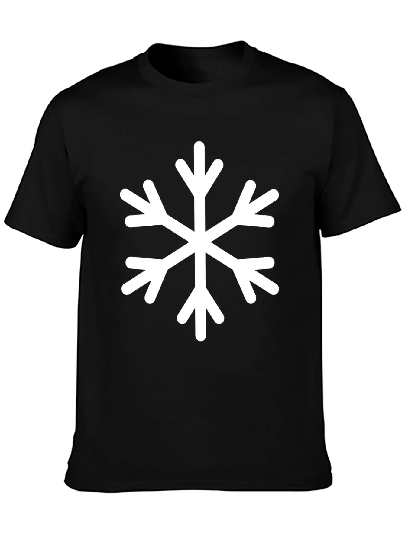 Camiseta Negra Copo de Nieve Invierno